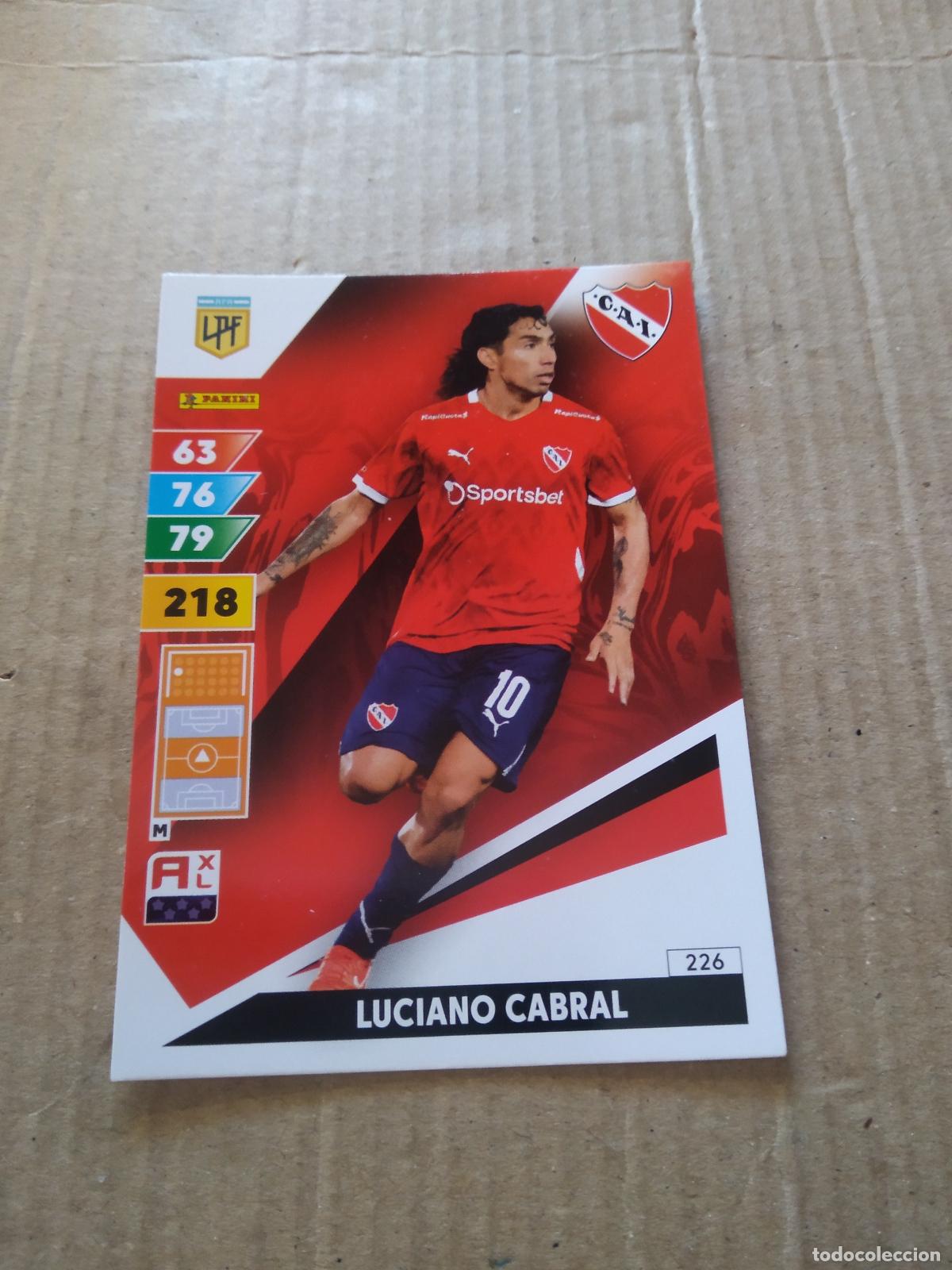 Cromos de F&uacute;tbol: 226 LUCIANO CABRAL INDEPENDIENTE CROMO FUTBOL PANINI ARGENTINO 2025 LIGA ARGENTINA ADRENALYN