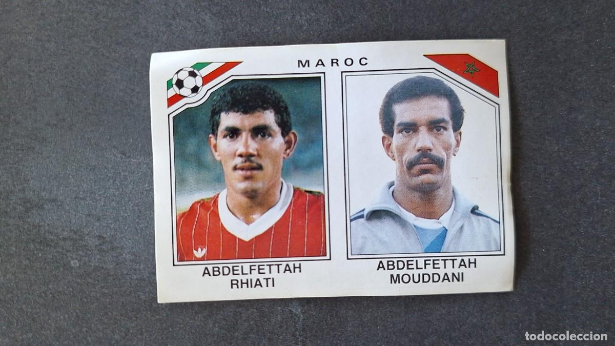 Cromos de F&uacute;tbol: L3 RHIATI - MOUDDANI SELECCION MARRUECOS 427 MUNDIAL MEXICO 86 PANINI NUNCA PEGADO SIN PEGAR