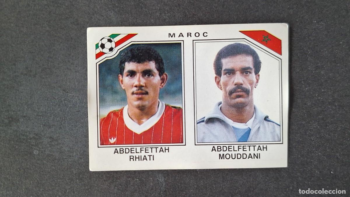 Cromos de F&uacute;tbol: L3 RHIATI - MOUDDANI SELECCION MARRUECOS 427 MUNDIAL MEXICO 86 PANINI NUNCA PEGADO SIN PEGAR