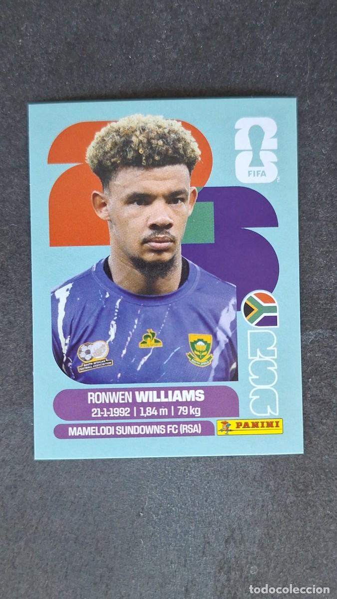 Cromos de F&uacute;tbol: L1 WILLIAMS SELECCION SUDAFRICA 2 MUNDIAL FIFA WORLD CUP 2026 PANINI NUNCA PEGADO SIN PEGAR