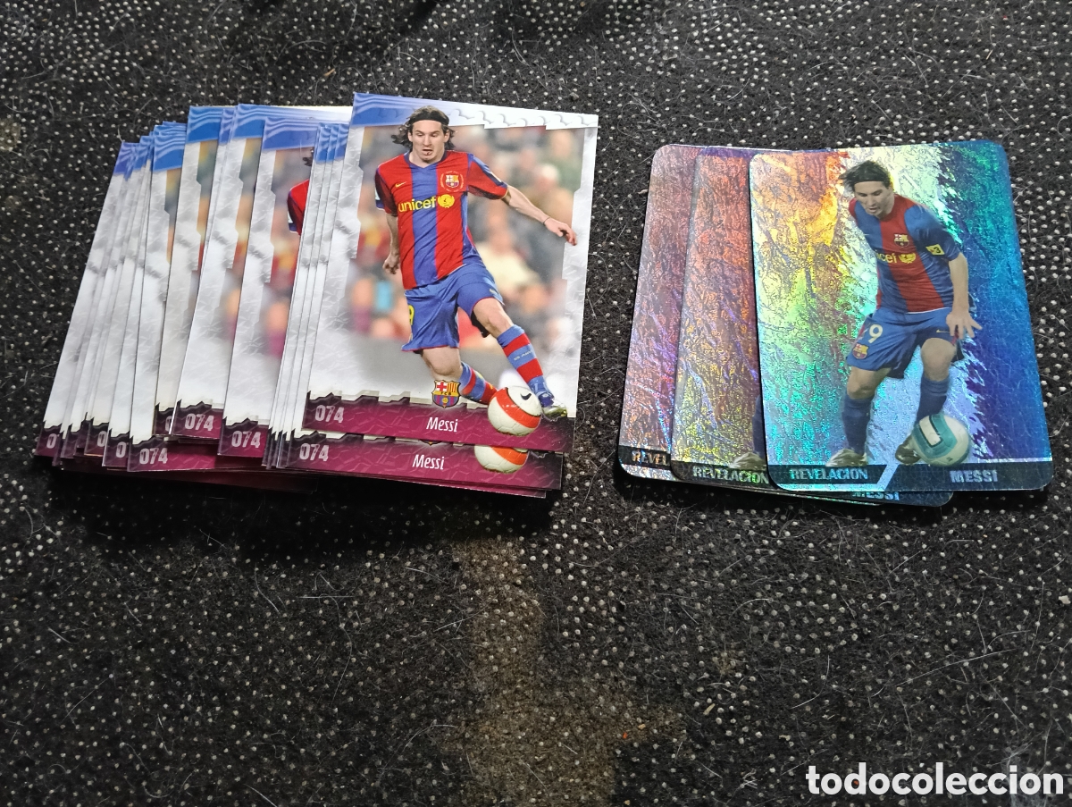 Cromos de F&uacute;tbol: Lote de 38+3=41 cromos de Messi , todos nuevos reci&eacute;n salidos del sobre.