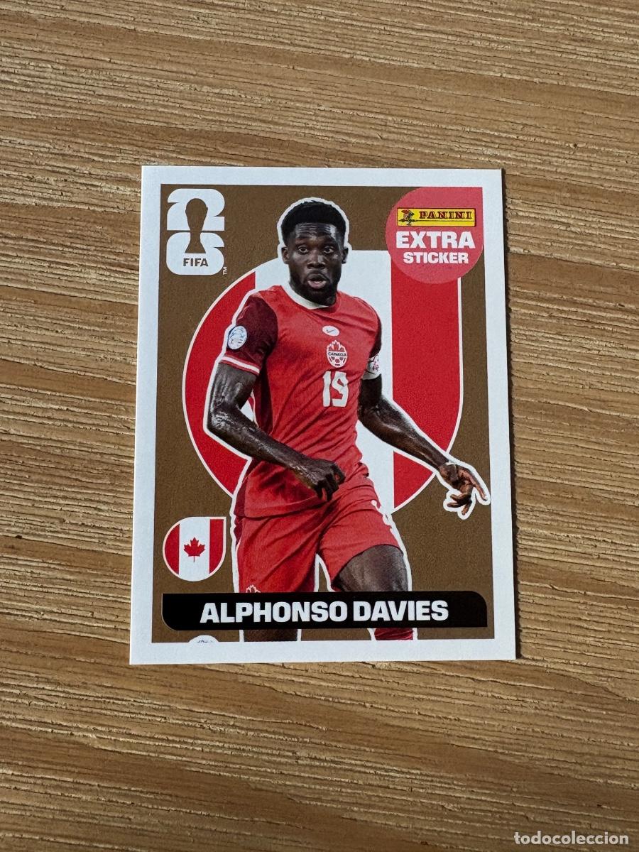 Cromos de F&uacute;tbol: CROMO EXTRA STICKER ALPHONSO DAVIES BRONCE MUNDIAL FIFA WORLD CUP 2026 STICKER PANINI SIN PEGAR