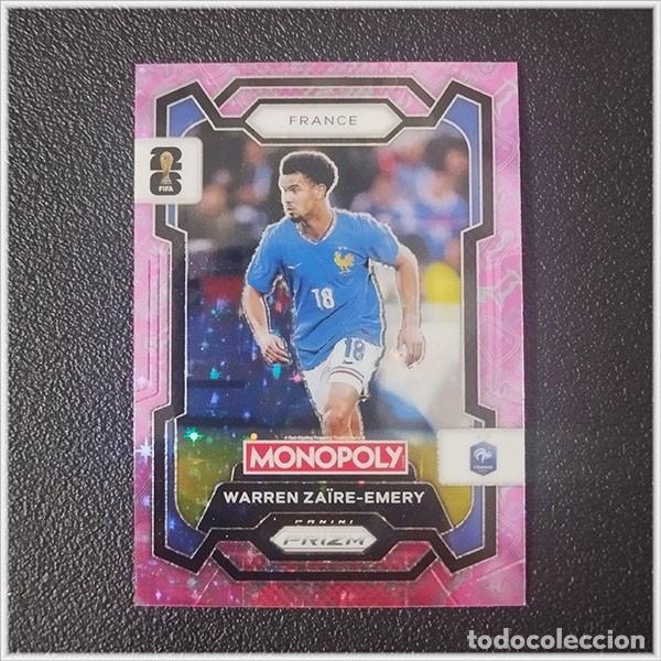 Cromos de F&uacute;tbol: FIFA WORLD CUP 2026 PANINI PRIZM MONOPOLY WARREN ZAIRE-EMERY 11 MORADO PURPLE FRANCIA ALBUM MUNDIAL
