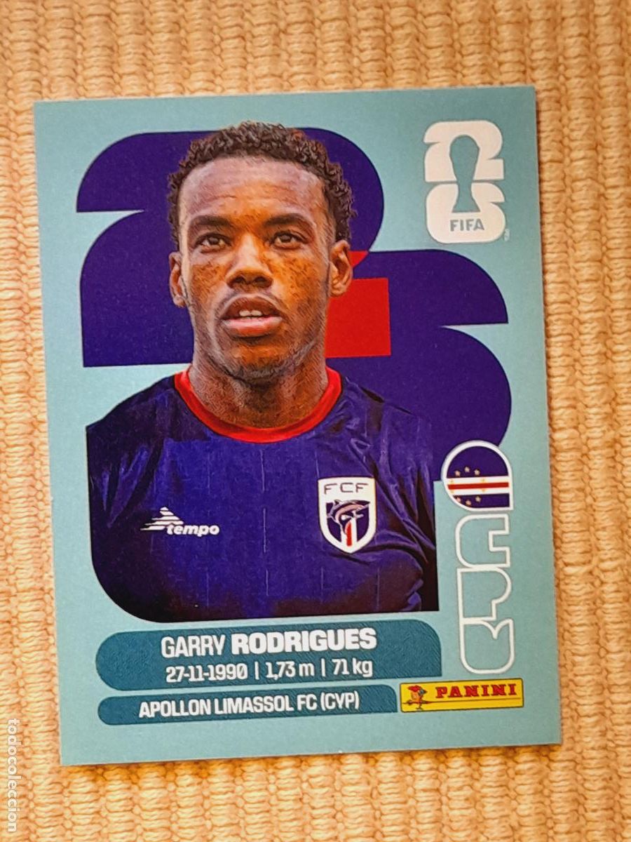 Cromos de F&uacute;tbol: CROMO CPV 15 Garry Rodrigues, CABO VERDE. FIFA WORLD CUP 2026 (MUNDIAL MEXICO EE.UU CANADA) STICKERS