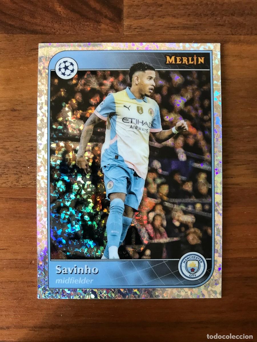 Cromos de F&uacute;tbol: SAVINHO - MANCHESTER CITY - MINI DIAMOND REFRACTOR - TOPPS MERLIN CHROME 2025 25