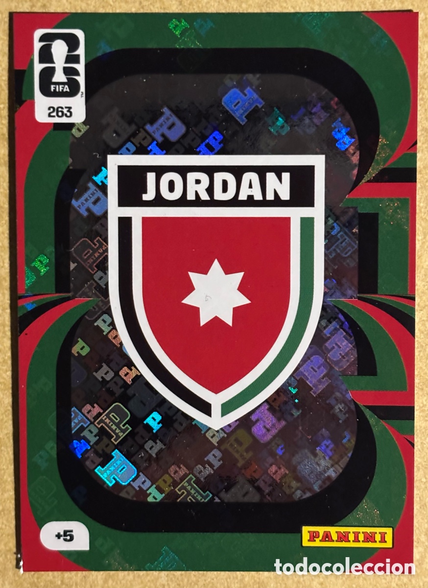 Cromos de F&uacute;tbol: ESCUDO DE JORDANIA. CARTA PANINI ADRENALYN XL FIFA WORLD CUP 2026. #263.