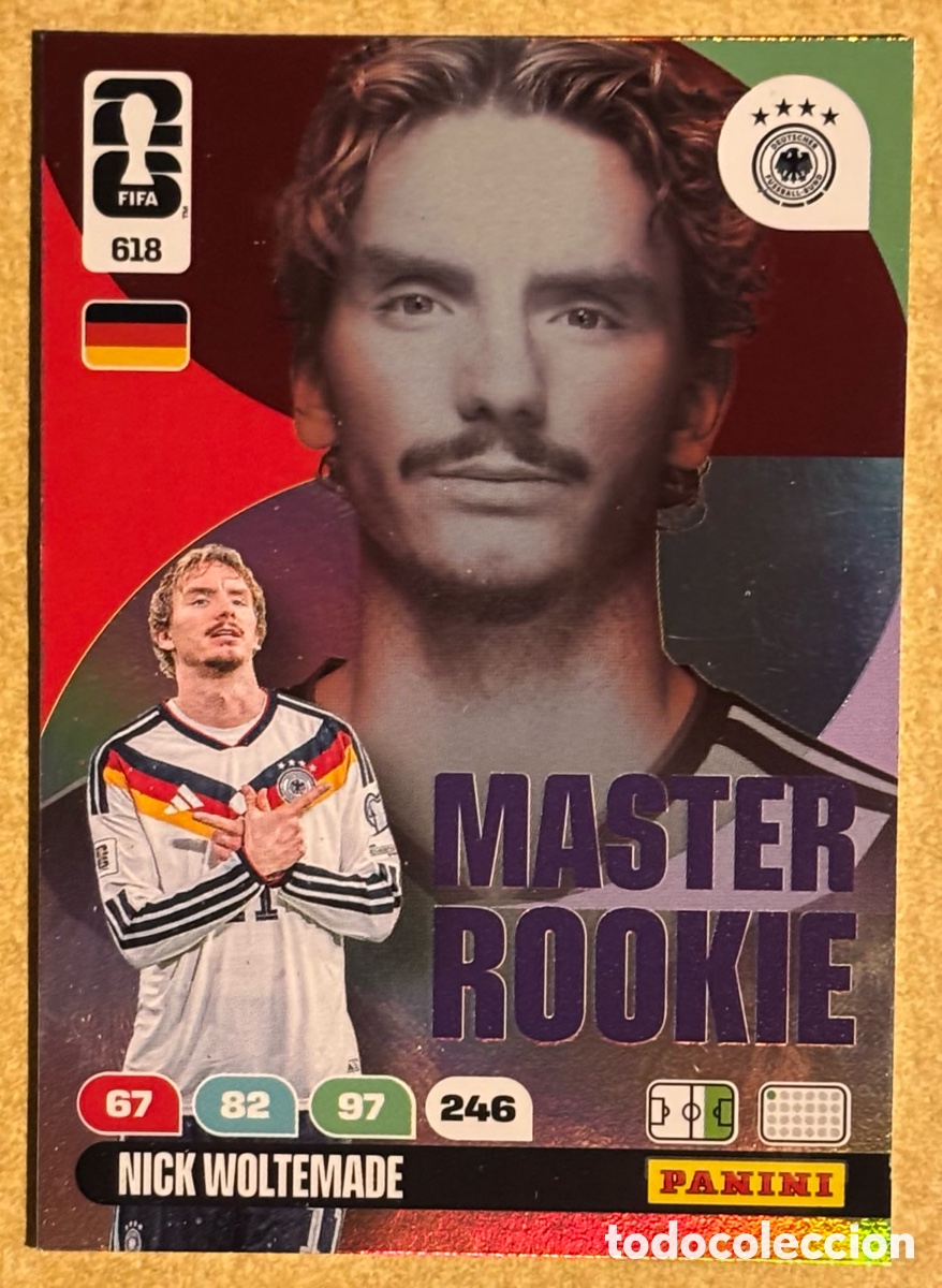 Cromos de F&uacute;tbol: NICK WOLTEMADE (ALEMANIA). CARTA MASTER ROOKIE PANINI ADRENALYN XL FIFA WORLD CUP 2026. #618.