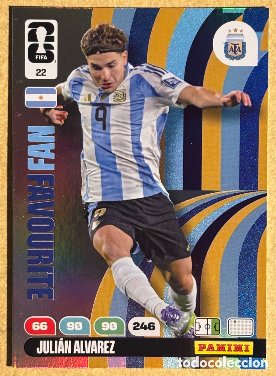 Cromos de F&uacute;tbol: JULI&Aacute;N &Aacute;LVAREZ (ARGENTINA). CARTA FAN FAVOURITE PANINI ADRENALYN XL FIFA WORLD CUP 2026. #22