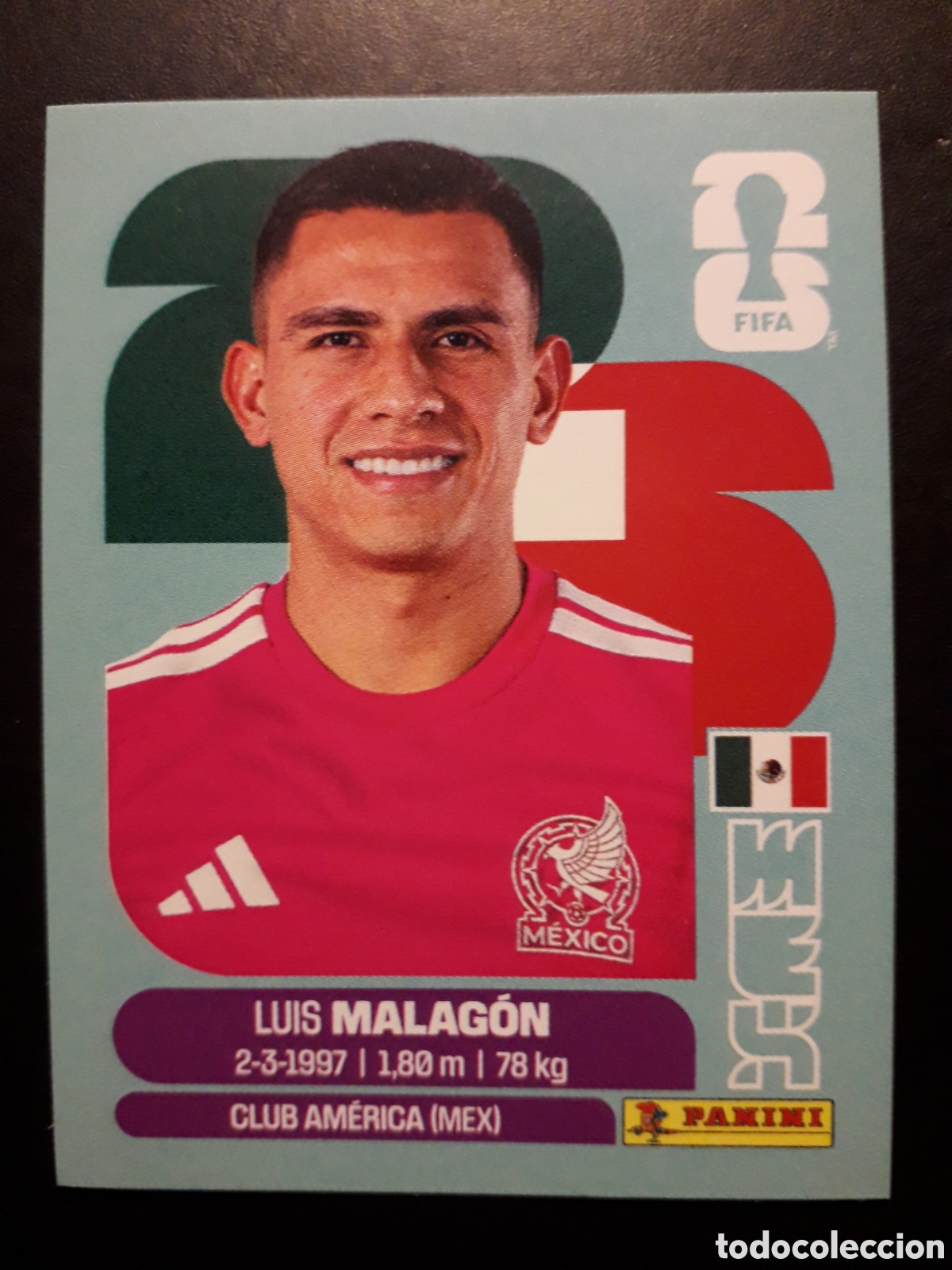 Figurine di Calcio: MALAG&Oacute;N M&Eacute;XICO MEX 2 MUNDIAL F&Uacute;TBOL 2026 FIFA WORLD CUP PANINI SIN PEGAR PEDIDO M&Iacute;NIMO 3&euro;.