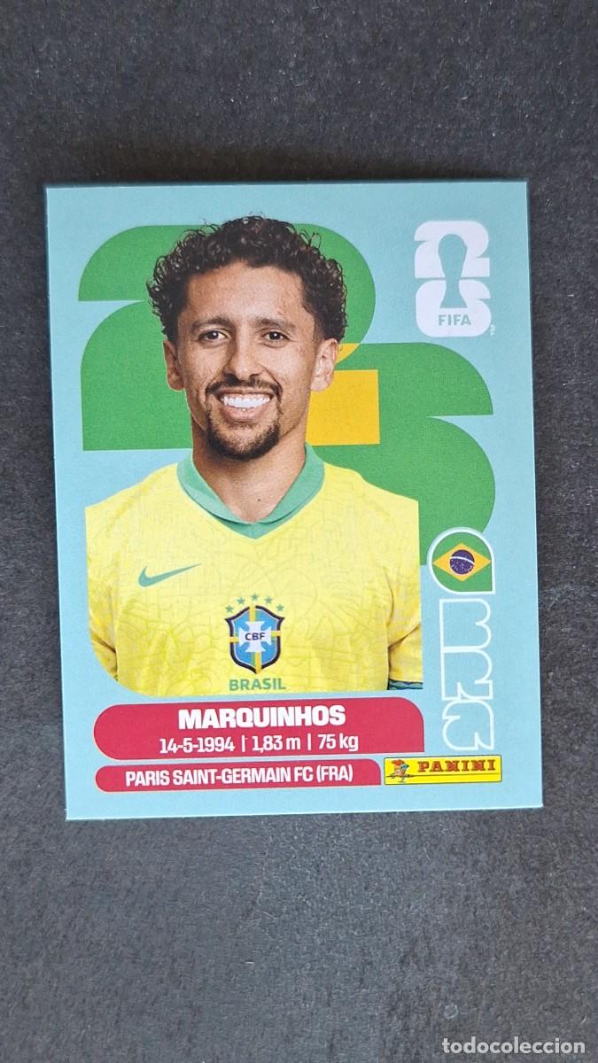 Cromos de F&uacute;tbol: L1 MARQUINHOS SELECCION BRASIL 4 MUNDIAL FIFA WORLD CUP 2026 PANINI NUNCA PEGADO SIN PEGAR