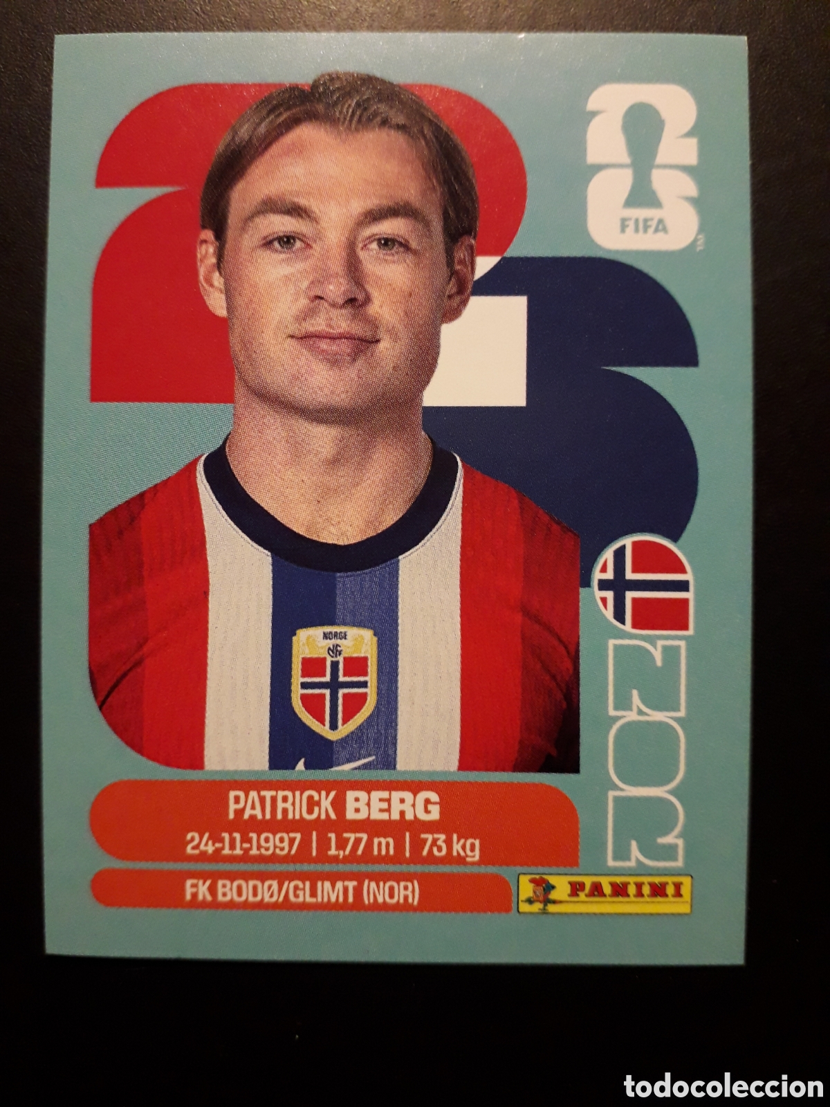 Cromos de F&uacute;tbol: BERG NORUEGA NOR 14 MUNDIAL F&Uacute;TBOL 2026 FIFA WORLD CUP PANINI SIN PEGAR PEDIDO M&Iacute;NIMO 3&euro;