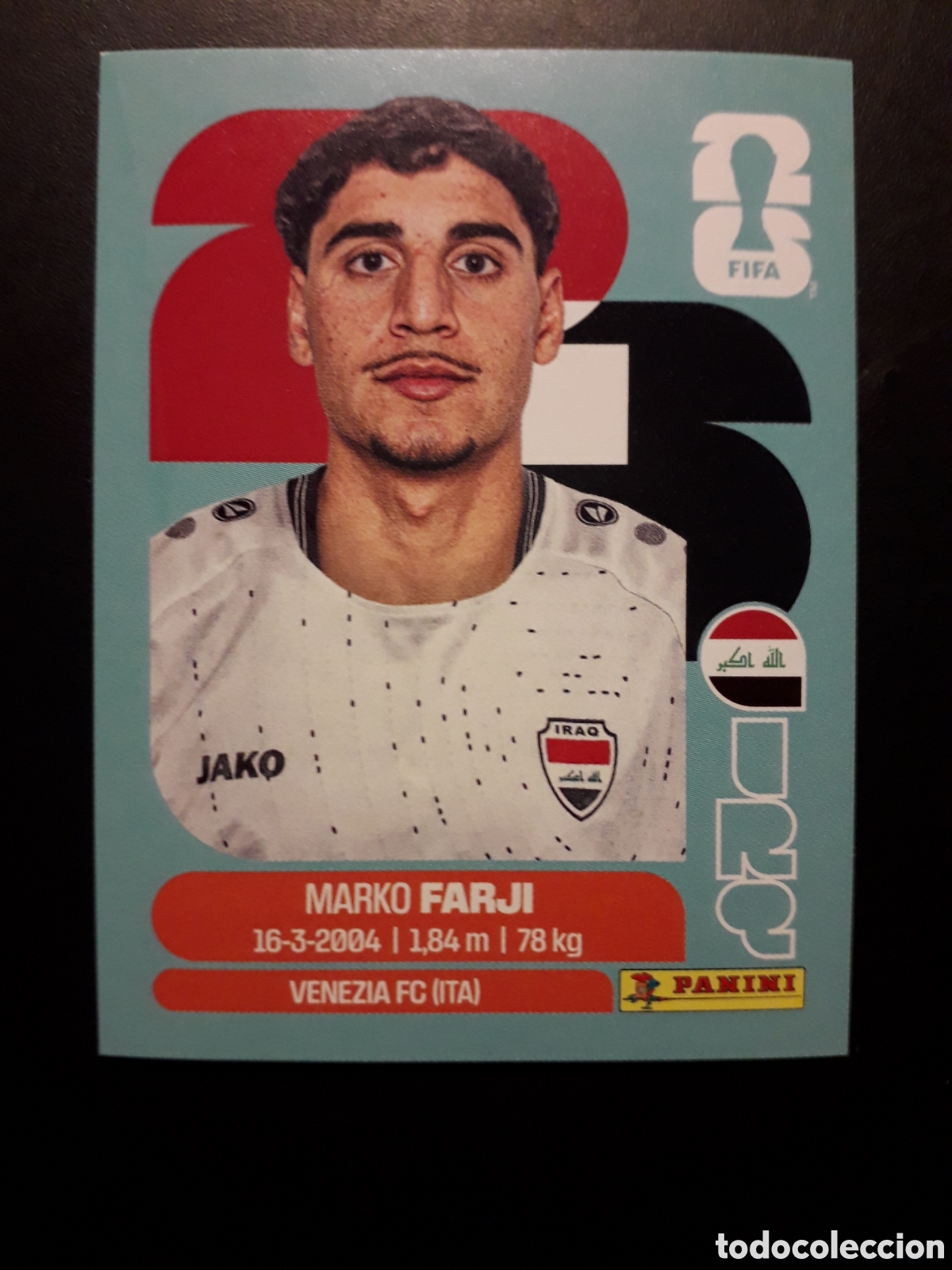 Cromos de F&uacute;tbol: FARJI IRAQ IRQ 16 MUNDIAL F&Uacute;TBOL 2026 FIFA WORLD CUP PANINI SIN PEGAR PEDIDO M&Iacute;NIMO 3&euro;