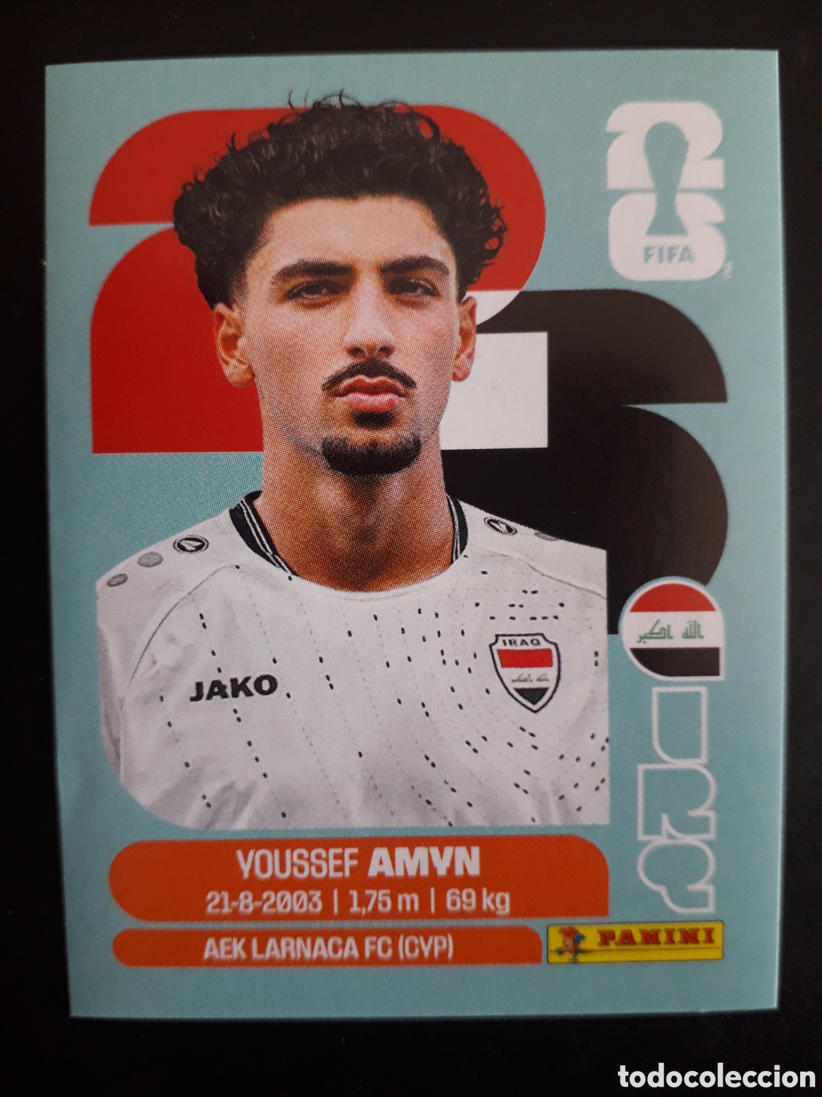 Cromos de F&uacute;tbol: AMYN IRAQ IRQ 14 MUNDIAL F&Uacute;TBOL 2026 FIFA WORLD CUP PANINI SIN PEGAR PEDIDO M&Iacute;NIMO 3&euro;