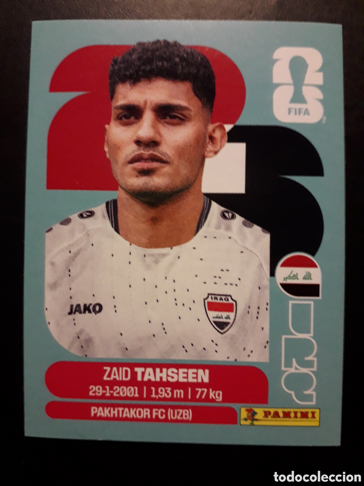 Cromos de F&uacute;tbol: TAHSEEN IRAQ IRQ 7 MUNDIAL F&Uacute;TBOL 2026 FIFA WORLD CUP PANINI SIN PEGAR PEDIDO M&Iacute;NIMO 3&euro;.