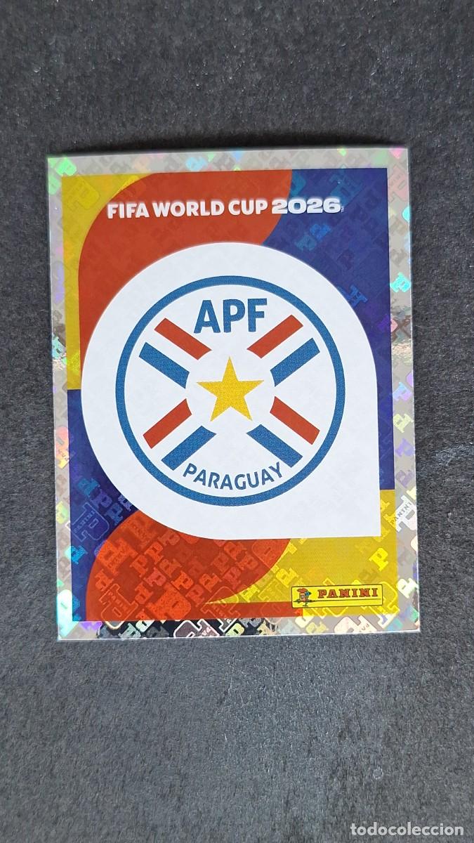 Cromos de F&uacute;tbol: L1 ESCUDO SELECCION PARAGUAY 1 MUNDIAL FIFA WORLD CUP 2026 PANINI NUNCA PEGADO SIN PEGAR