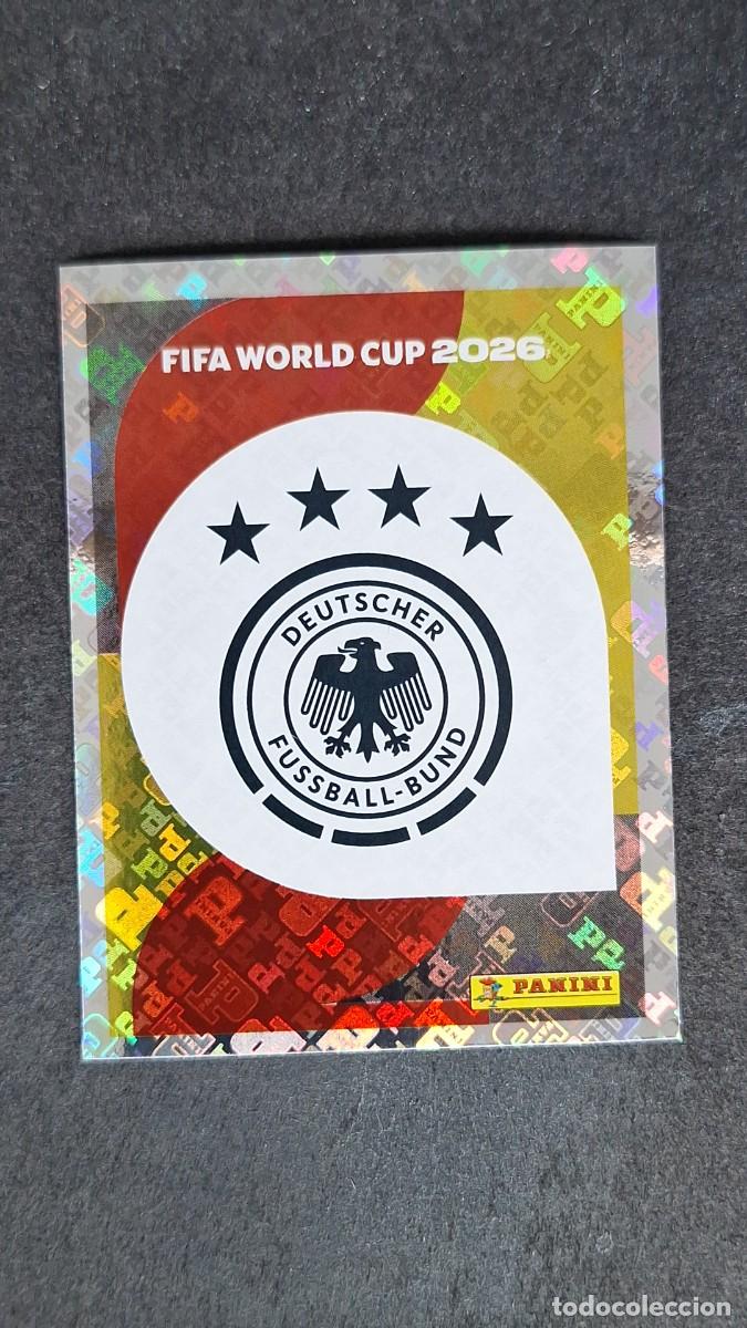 Cromos de F&uacute;tbol: L1 ESCUDO SELECCION ALEMANIA 1 MUNDIAL FIFA WORLD CUP 2026 PANINI NUNCA PEGADO SIN PEGAR