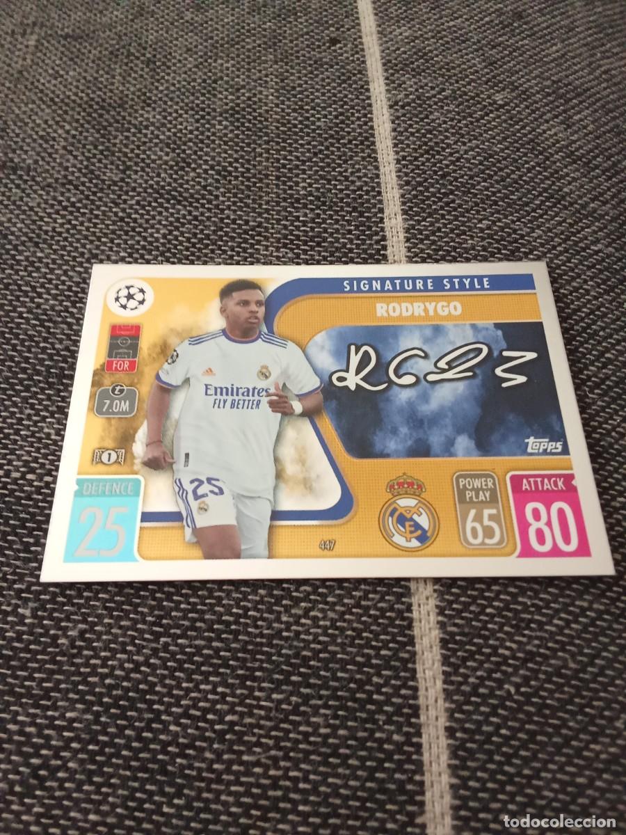 Cartes &agrave; collectionner de Football: 447 Rodrygo Real Madrid signature style match attax champions league 2021-22
