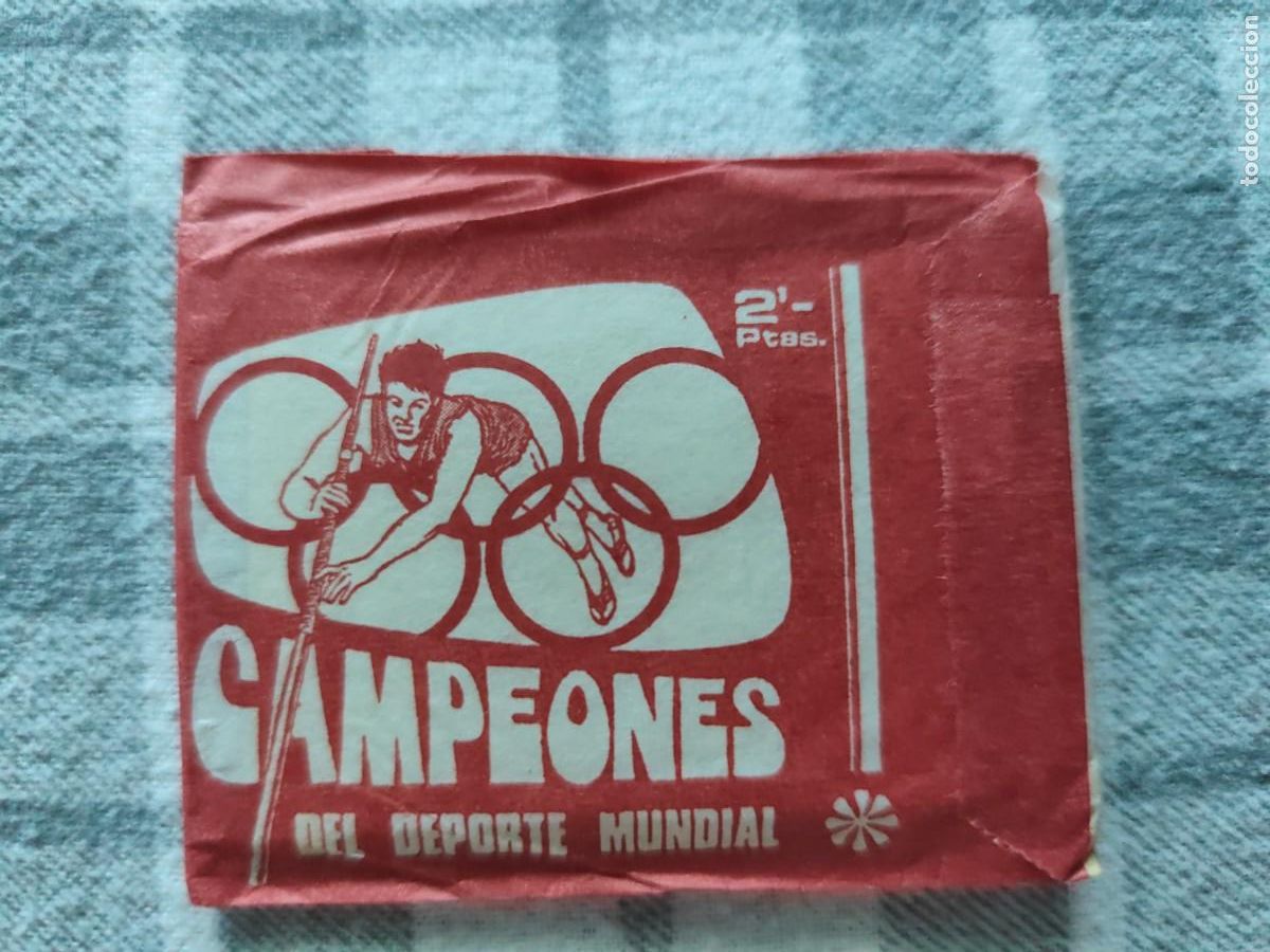 Cromos de F&uacute;tbol: Sobre sin abrir. Campeones del deporte mundial Keisa
