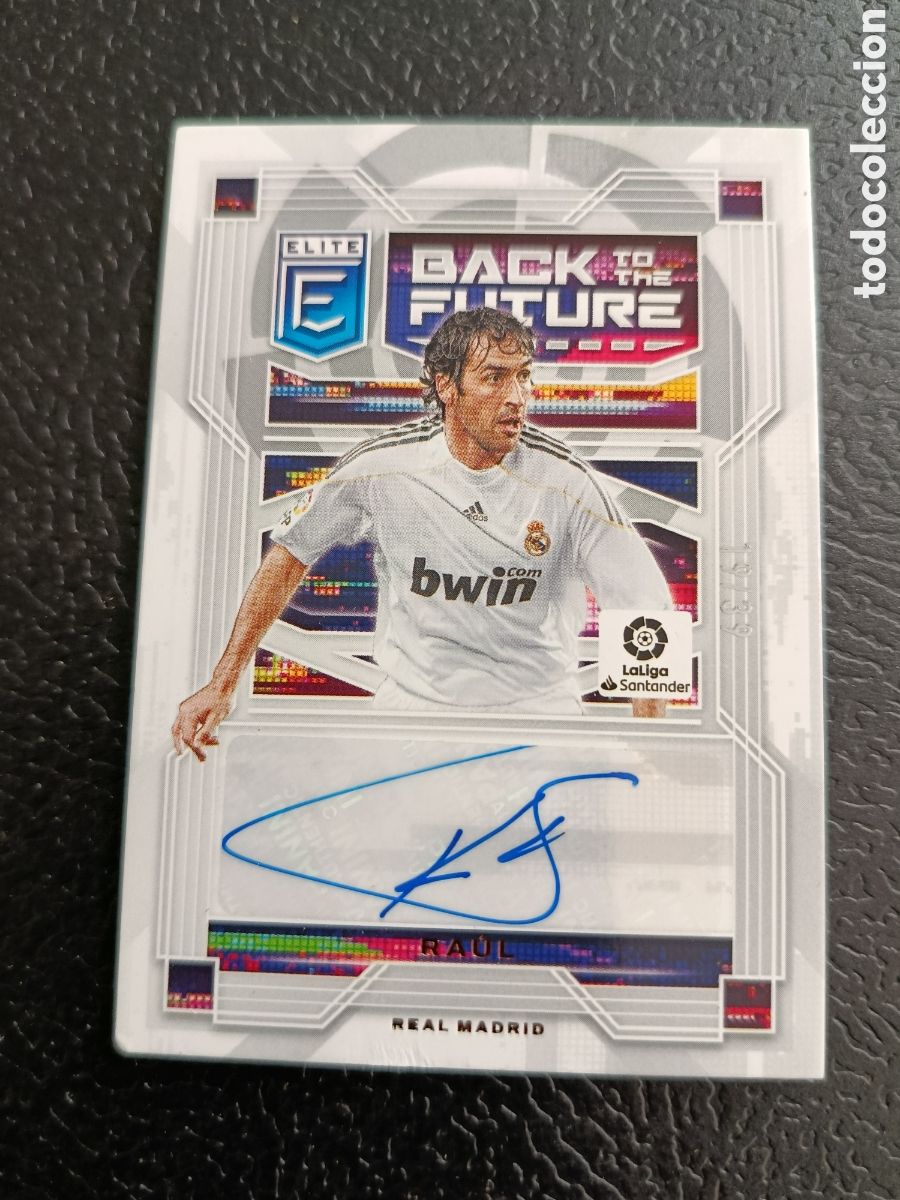 Cromos de F&uacute;tbol: Raul -Autografo Donruss Elite Soccer 2019 - 2020 - Firma - Auto 19-20 Real Madrid Back to the Future