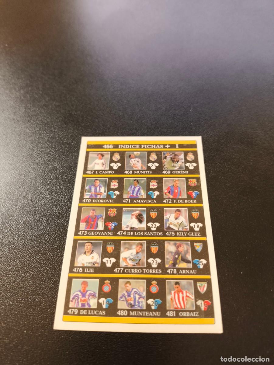 Cromos de F&uacute;tbol: 466 INDICE FICHAS + I MUNDICROMO FICHAS LIGA 2001 2002 01 02 NO PANINI ESTE