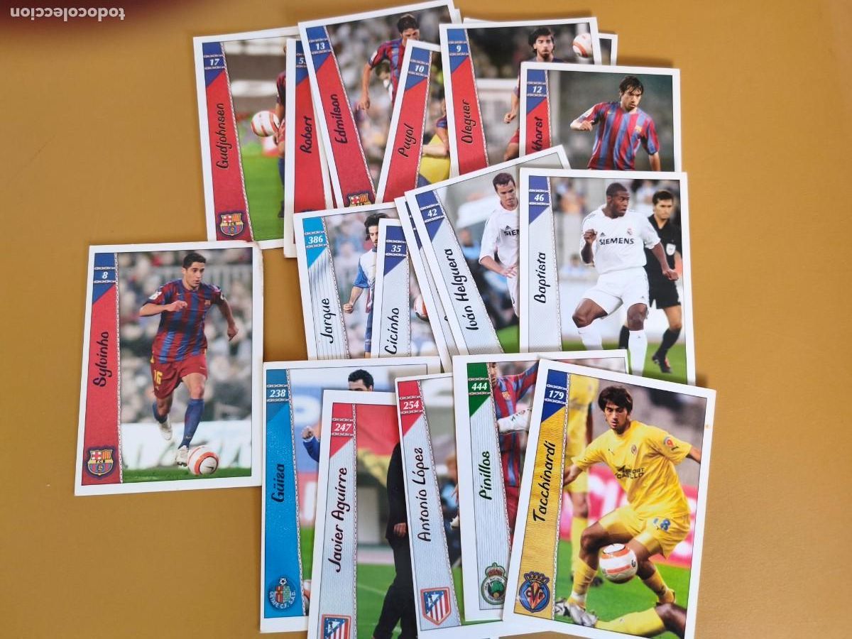 Cromos de F&uacute;tbol: liga 2007, mundicromo contiene 20 cromos del barcelona y real madrid