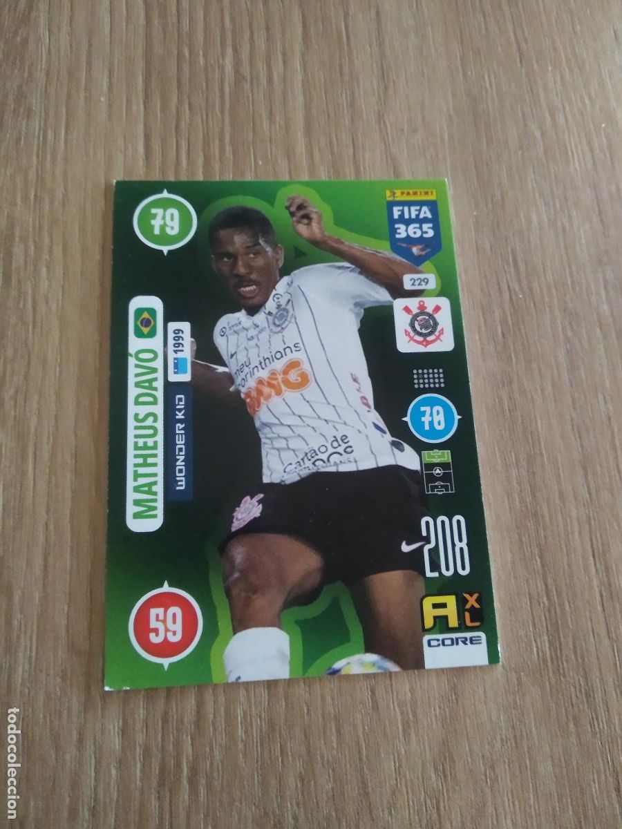 Cromos de F&uacute;tbol: 229 MATHEUS DAVO CORINTHIANS CROMO FUTBOL PANINI ADRENALYN 20-21 FIFA 365 2020-2021