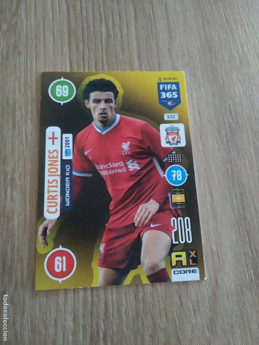 Cromos de F&uacute;tbol: 232 CURTIS JONES LIVERPOOL CROMO FUTBOL PANINI ADRENALYN 20-21 FIFA 365 2020-2021