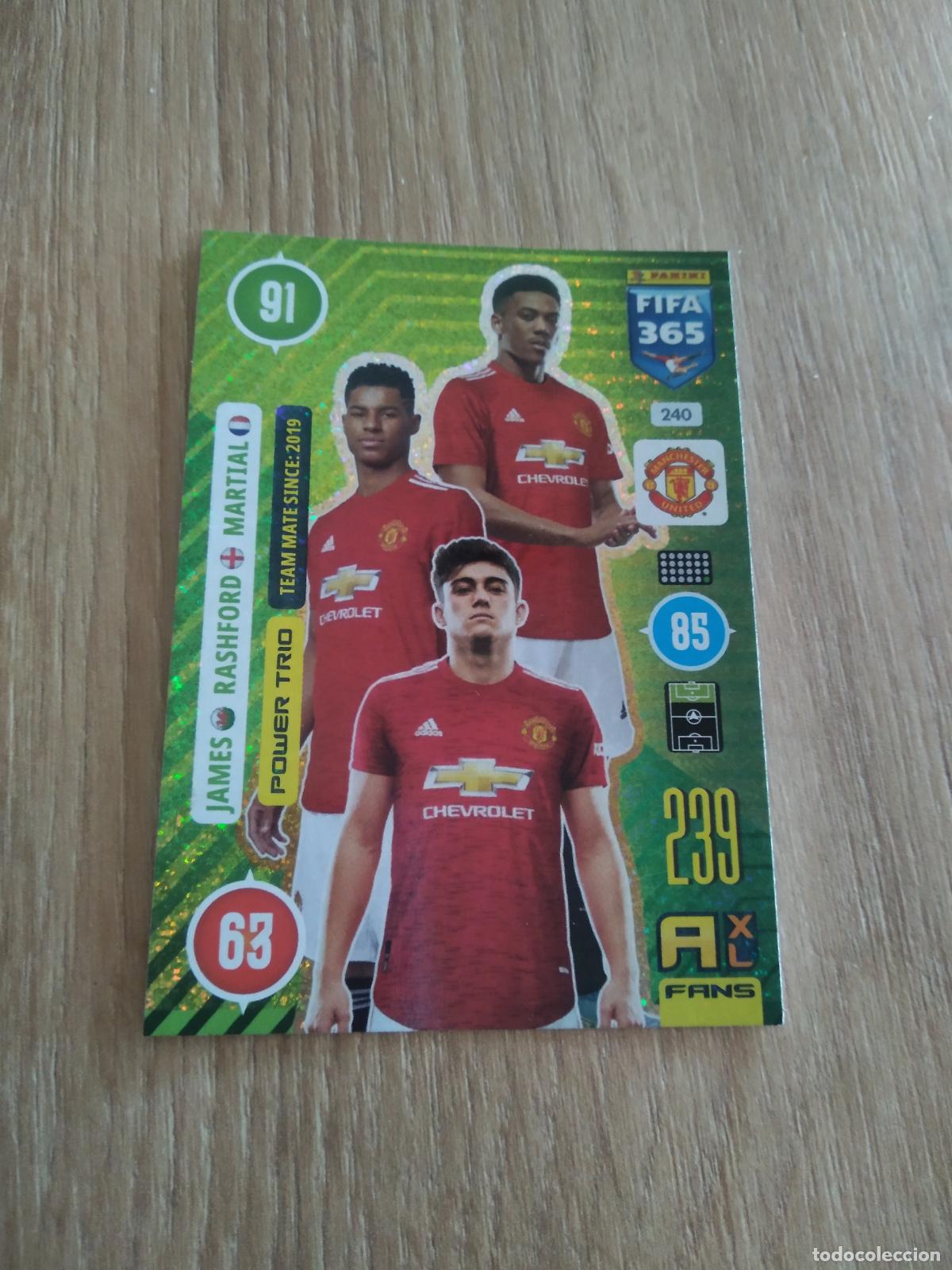 Fu&szlig;ball-Sticker: 240 JAMES RASHFORD MARTIAL MANCHESTER UNITED CROMO FUTBOL PANINI ADRENALYN 20-21 FIFA 365 2020-2021