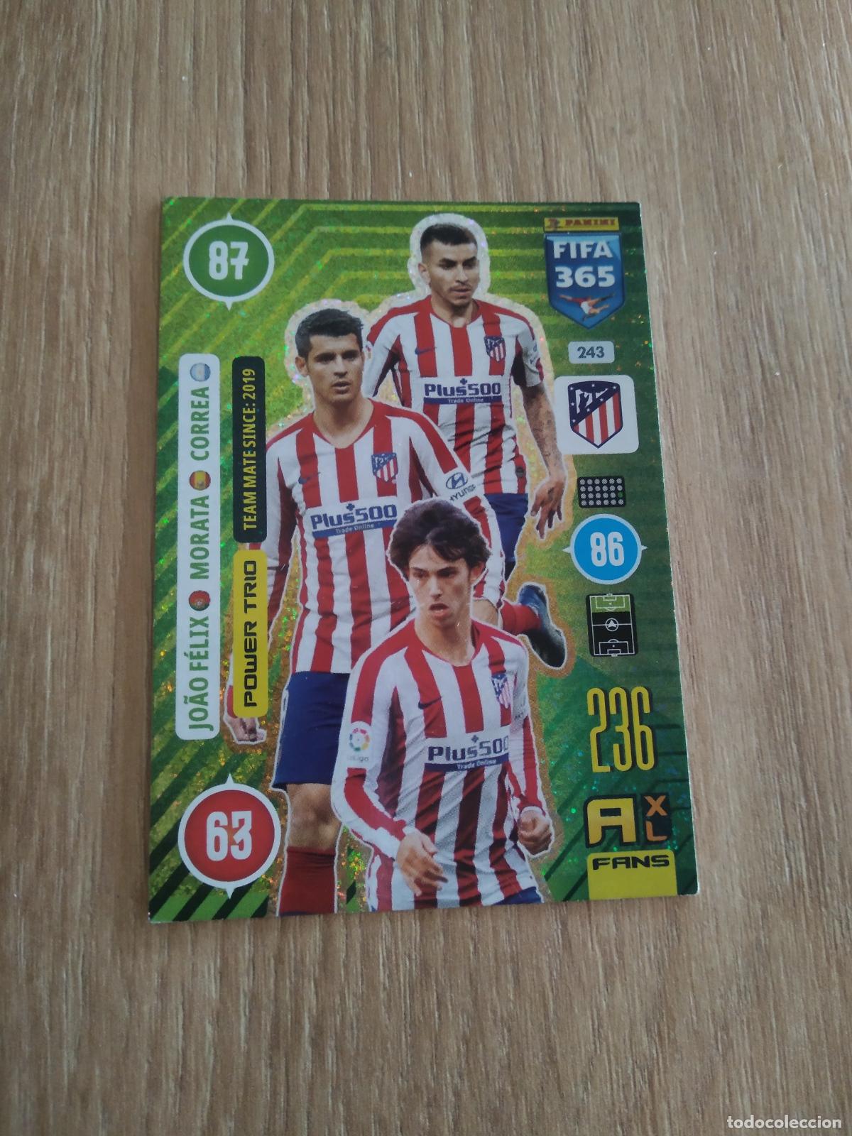 Cromos de F&uacute;tbol: 243 JOAO FELIX MORATA CORREA ATLETICO MADRID CROMO FUTBOL PANINI ADRENALYN 20-21 FIFA 365 2020-2021