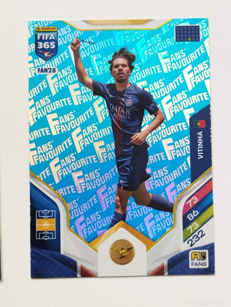 Cromos de F&uacute;tbol: CROMO CARD ADRENALYN FIFA 365 2025 2026 25 26 FANS FAVOURITE BLUE AZUL FAN28 FAN 28 VITINHA PSG
