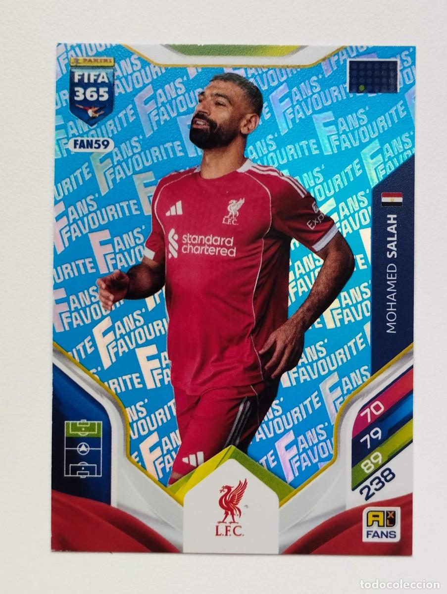 Cromos de F&uacute;tbol: CROMO CARD ADRENALYN FIFA 365 2025 2026 25 26 FANS FAVOURITE BLUE AZUL FAN59 Fan 59 SALAH LIVERPOOL