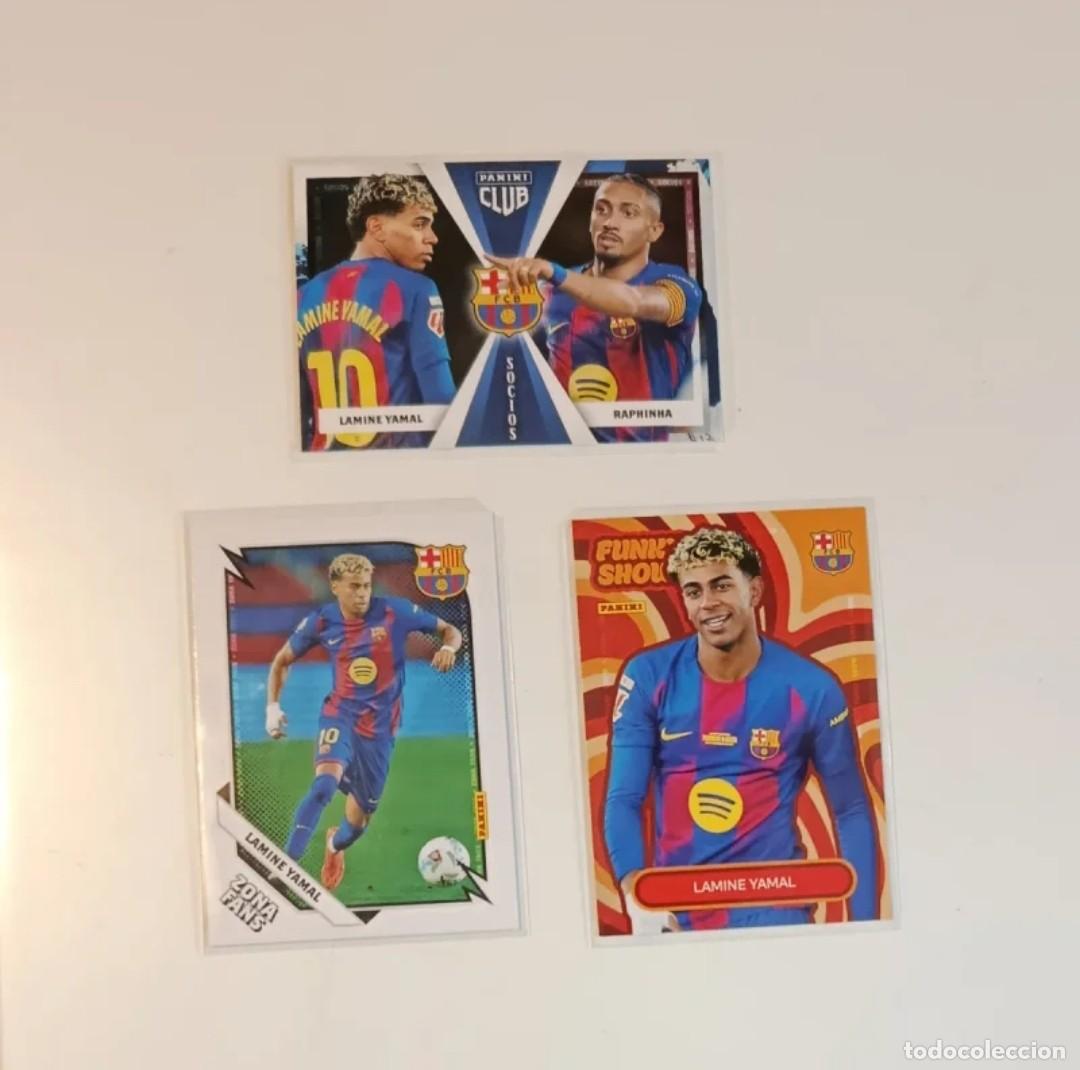 Cromos de F&uacute;tbol: Lote de 3 cromos Panini club Lamine Yamal fc Barcelona
