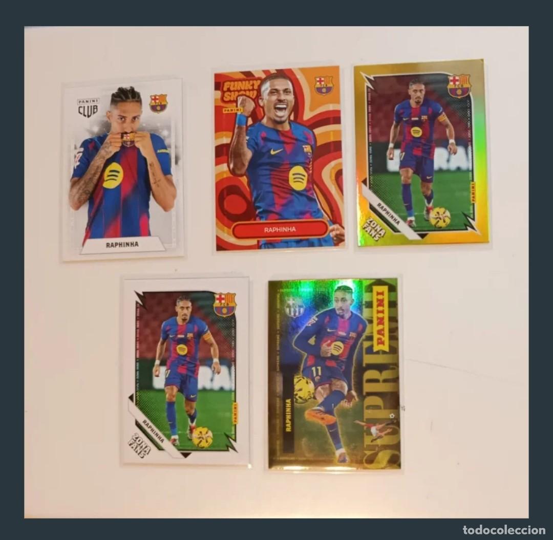 Cromos de F&uacute;tbol: Colecci&oacute;n de 5 cartas Panini club 25/26 de Raphinha.