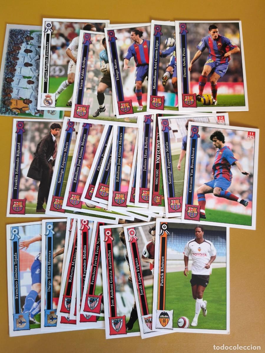Cromos de F&uacute;tbol: liga 2005 06, mundicromo contiene 28 cromos. barcelona y real madrid etcc