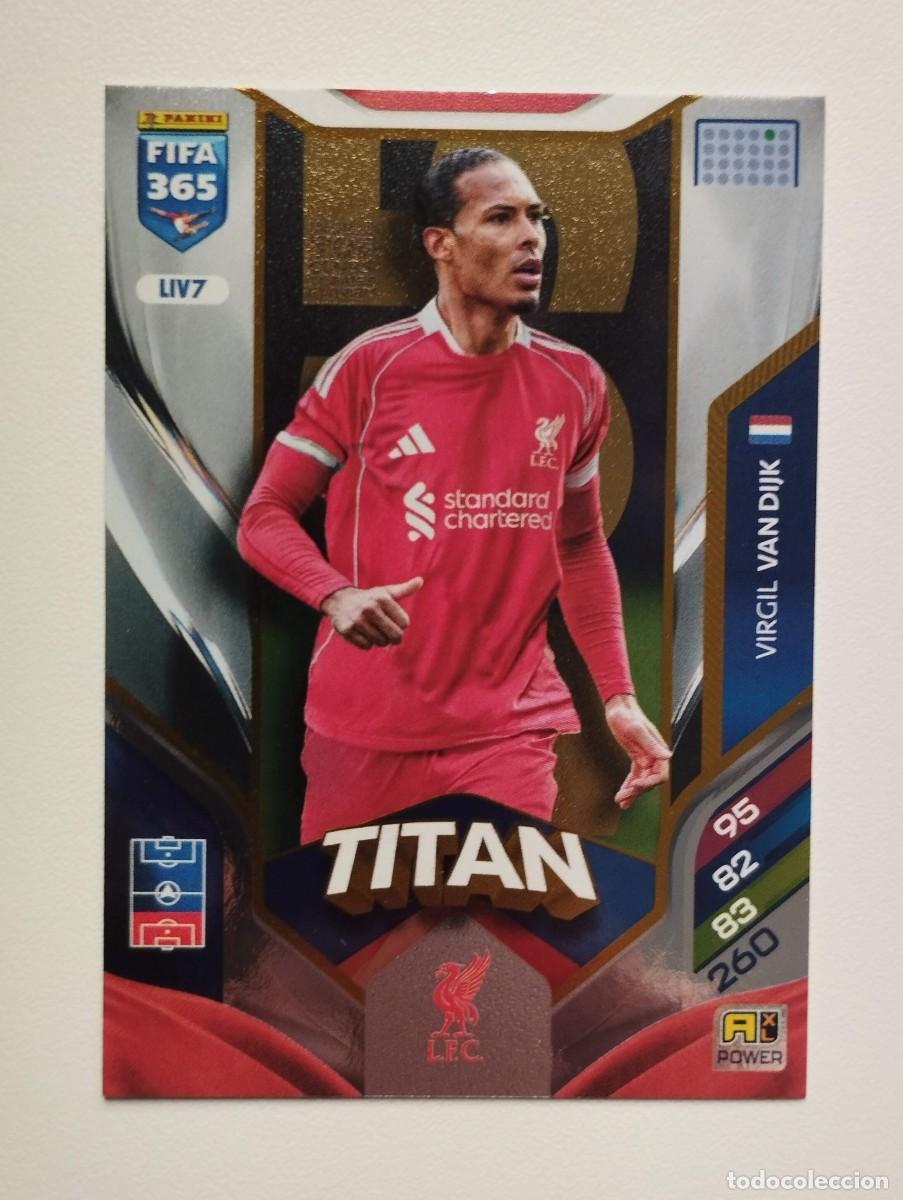 Cromos de F&uacute;tbol: CROMO CARD PANINI ADRENALYN FIFA 365 2025 2026 25 26 TITAN LIV7 VIRGIL VAN DIJK LIVERPOOL