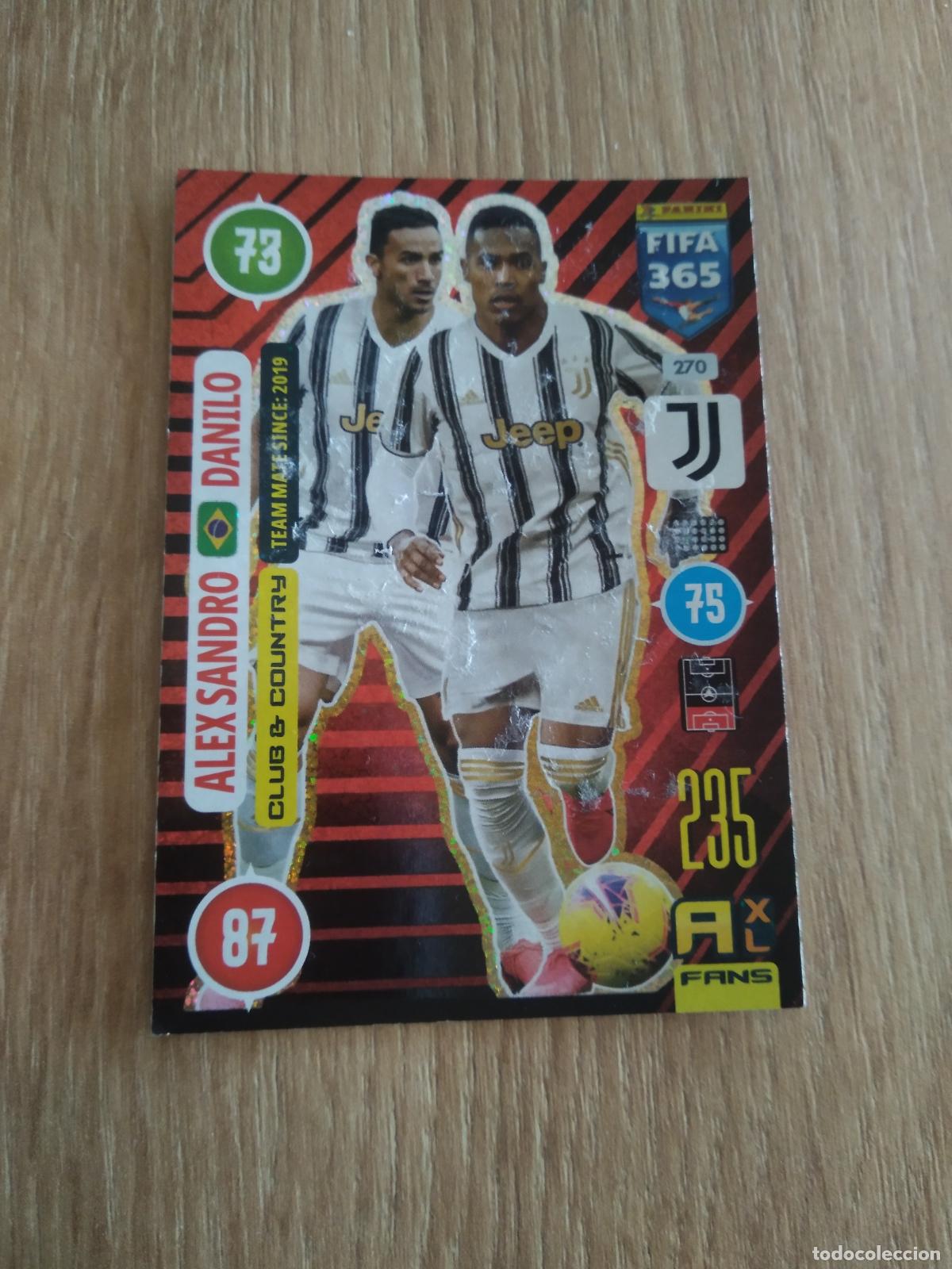 Cromos de F&uacute;tbol: 270 ALEX SANDRO DANILO JUVENTUS TURIN CROMO FUTBOL PANINI ADRENALYN 20-21 FIFA 365 2020-2021
