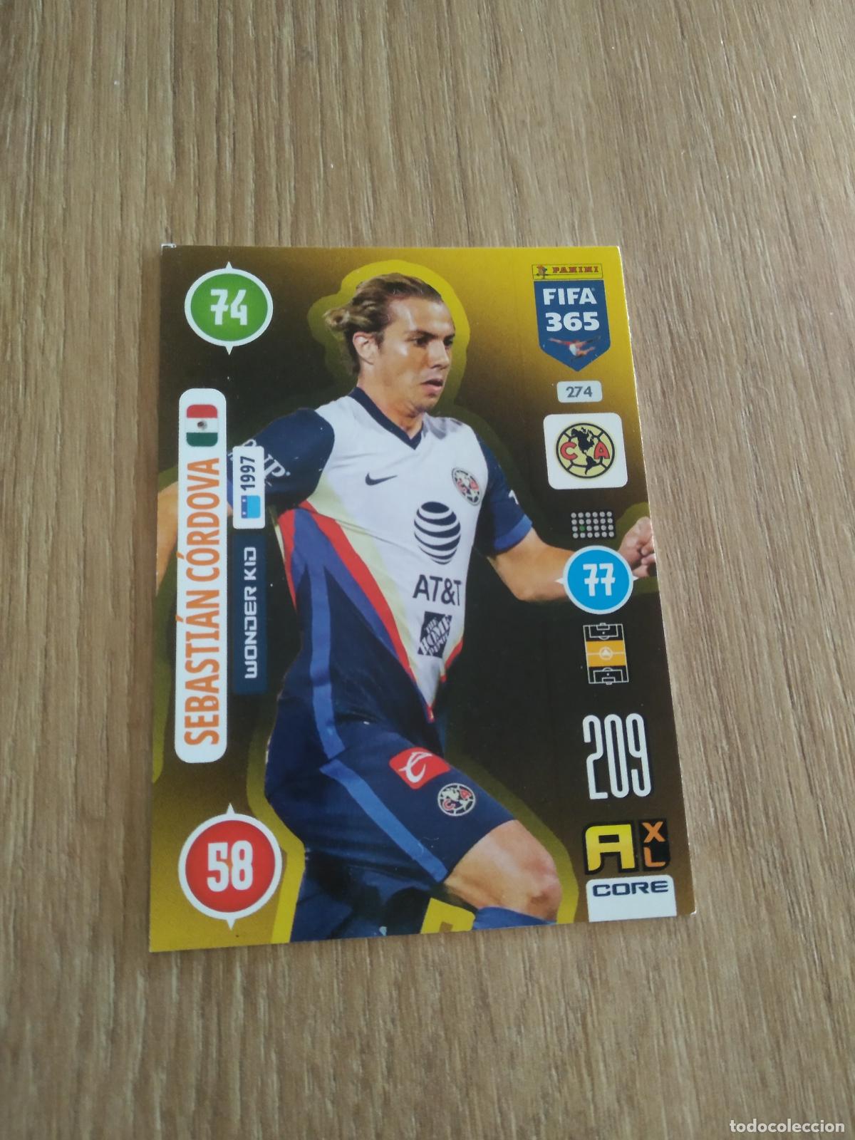 Cromos de F&uacute;tbol: 274 SEBASTIAN CORDOVA CLUB AMERICA CROMO FUTBOL PANINI ADRENALYN 20-21 FIFA 365 2020-2021
