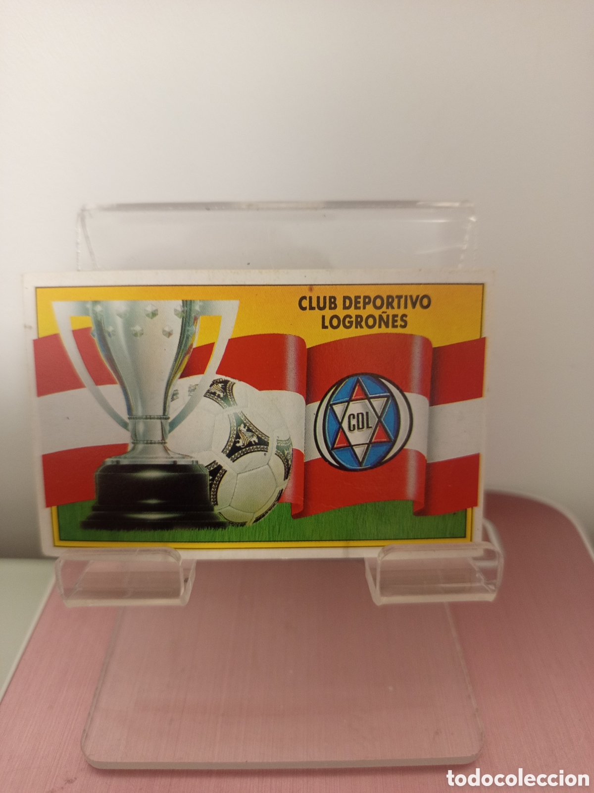 Cromos de F&uacute;tbol: ❇️ CROMO ⚽ ESCUDO LOGRO&Ntilde;&Eacute;S LIGA 90 91 1990 1991 ESTE DESPEGADO ❇️