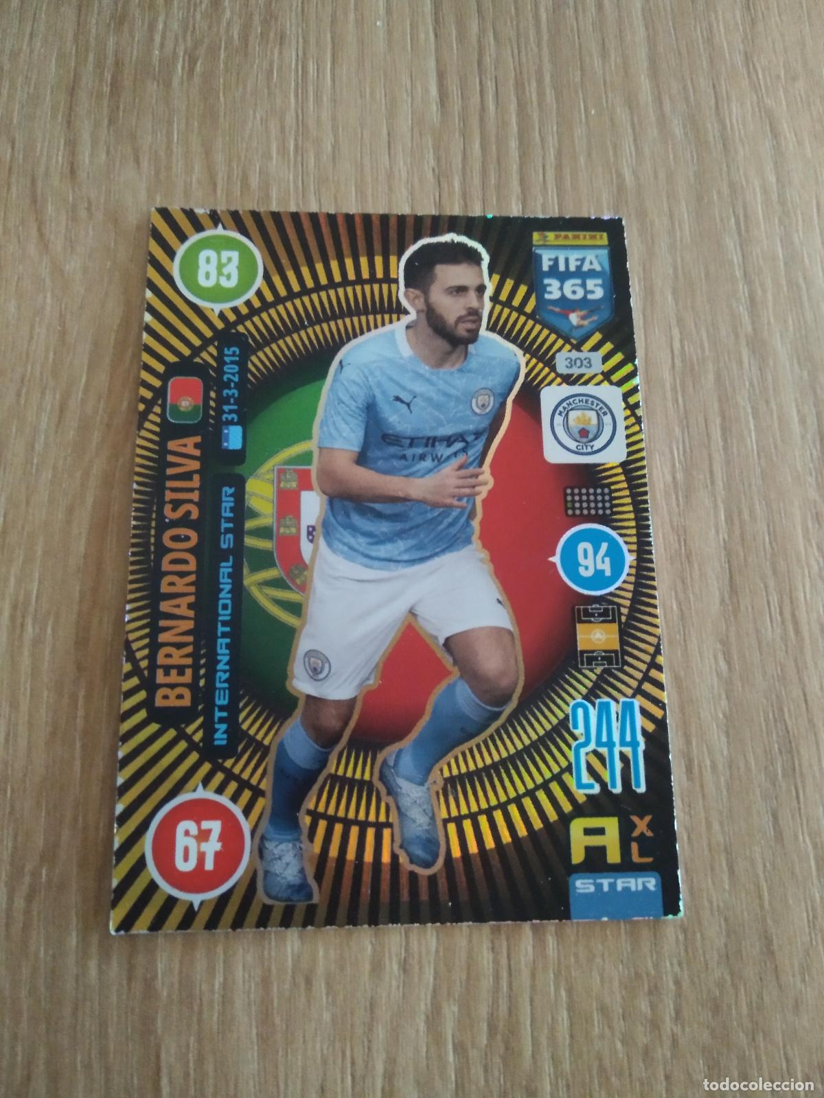 Fu&szlig;ball-Sticker: 303 BERNARDO SILVA MANCHESTER CITY CROMO FUTBOL PANINI ADRENALYN 20-21 FIFA 365 2020-2021