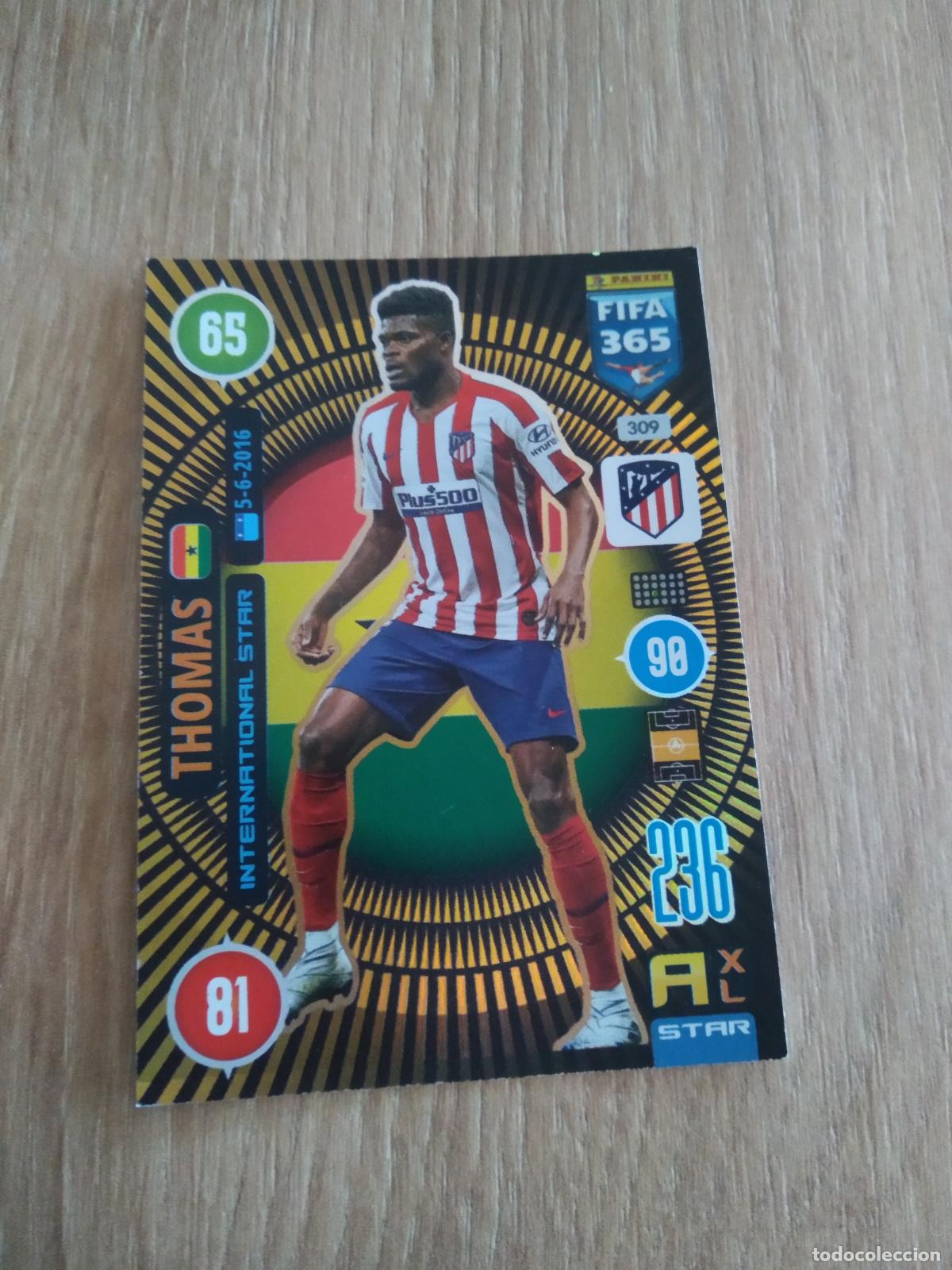 Cromos de F&uacute;tbol: 309 THOMAS ATLETICO MADRID CROMO FUTBOL PANINI ADRENALYN 20-21 FIFA 365 2020-2021