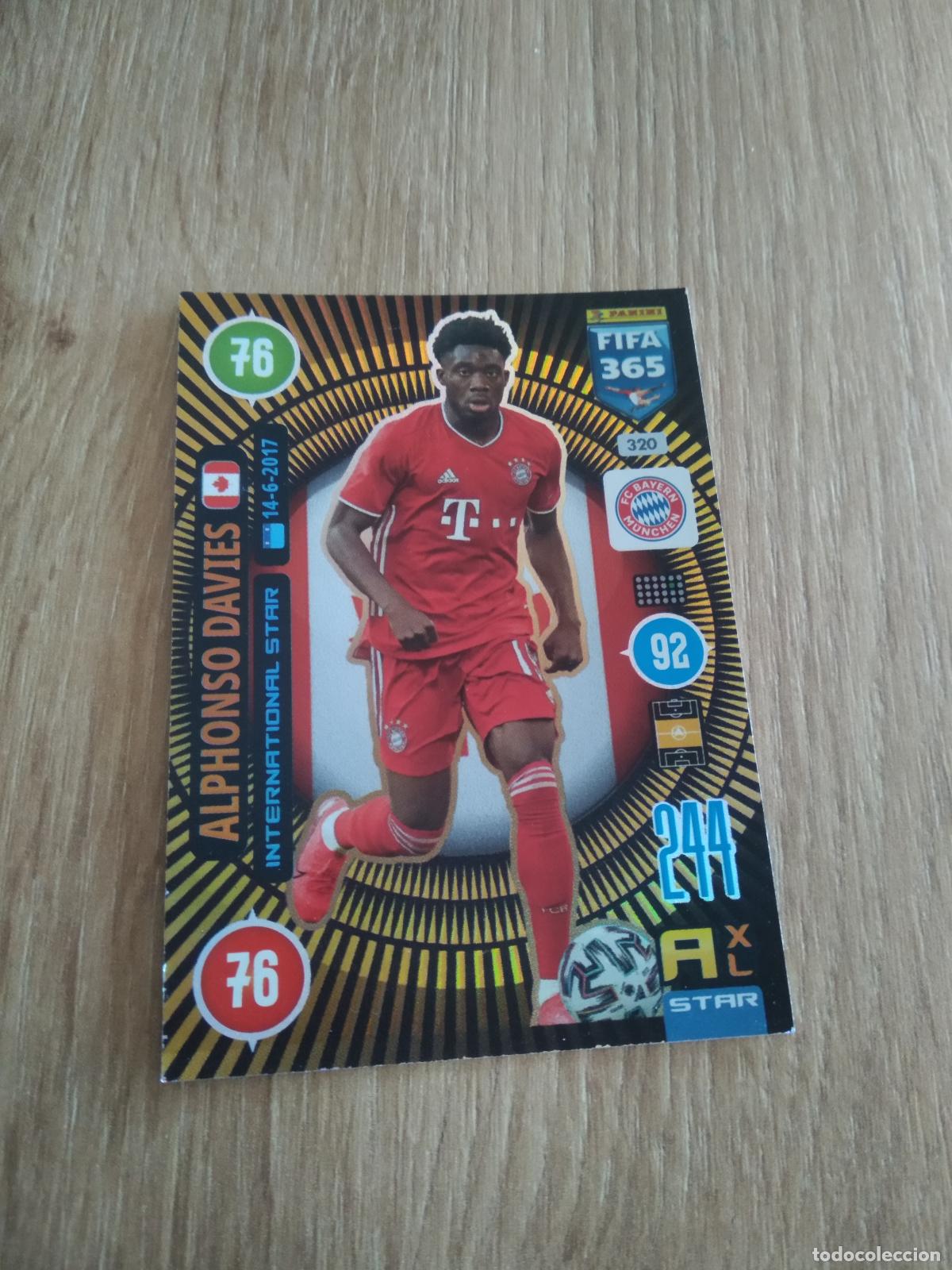 Cromos de F&uacute;tbol: 320 ALPHONSO DAVIES BAYERN MUNICH CROMO FUTBOL PANINI ADRENALYN 20-21 FIFA 365 2020-2021