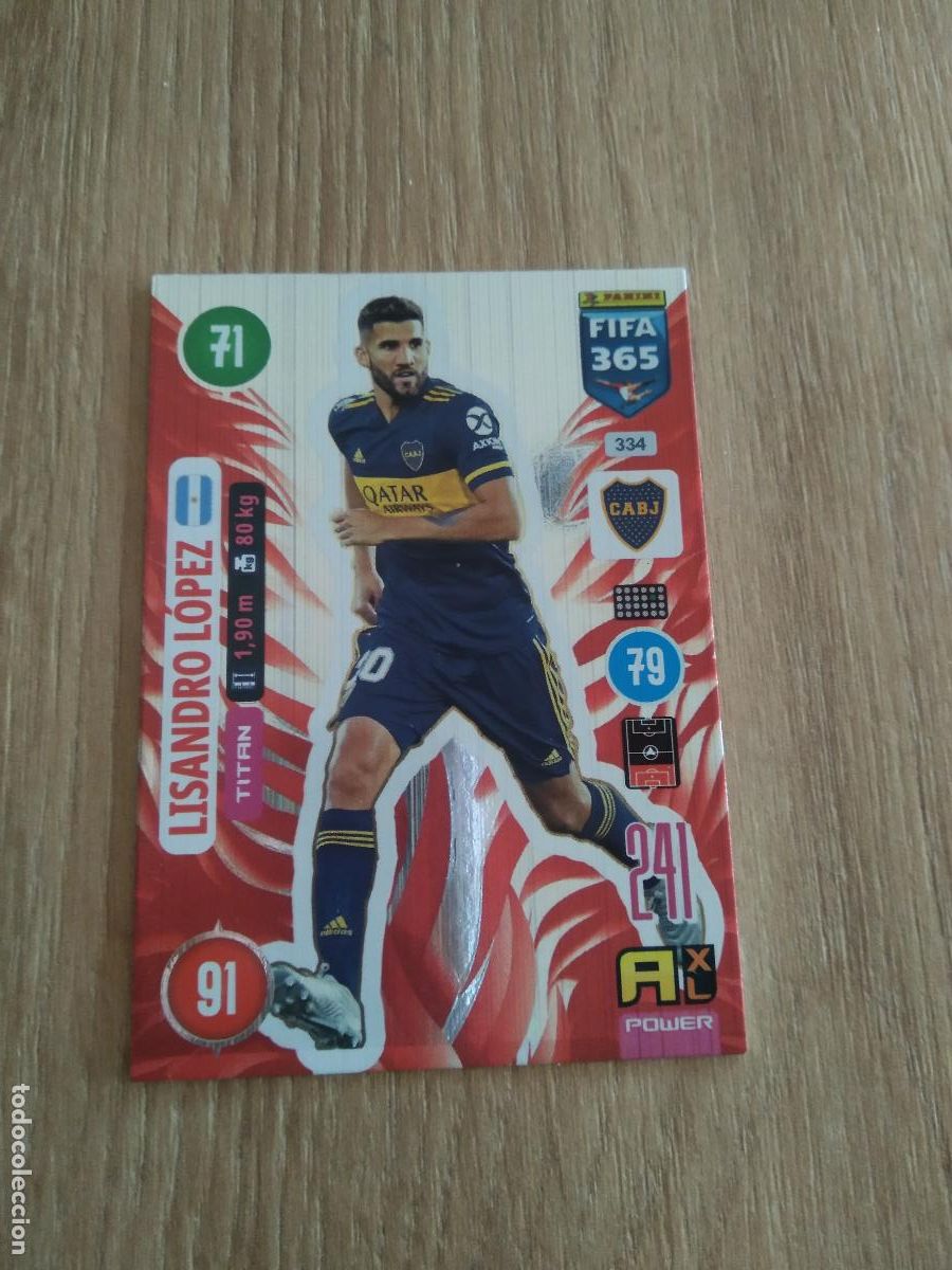 Cromos de Futebol: 334 LISANDRO LOPEZ BOCA JUNIORS CROMO FUTBOL PANINI ADRENALYN 20-21 FIFA 365 2020-2021