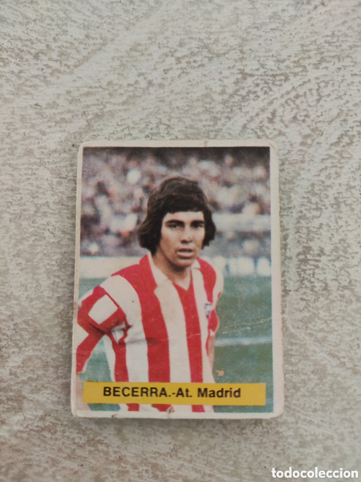 Cromos de f&uacute;tbol: Fini 75 76 sin pegar dep&oacute;sito MA Atl&eacute;tico Madrid Becerra LEER