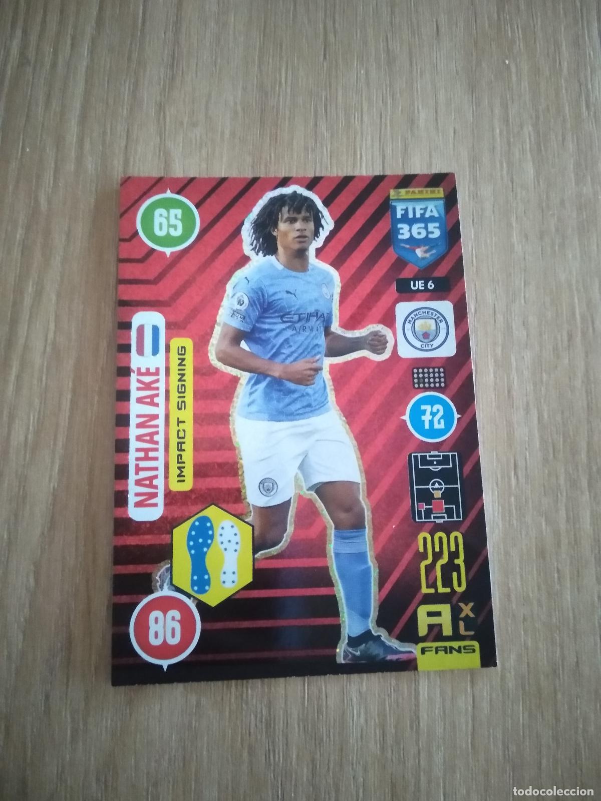 Football Stickers: UE 6 NATHAN AKE MANCHESTER CITY CROMO FUTBOL PANINI ADRENALYN 20-21 FIFA 365 2020-2021