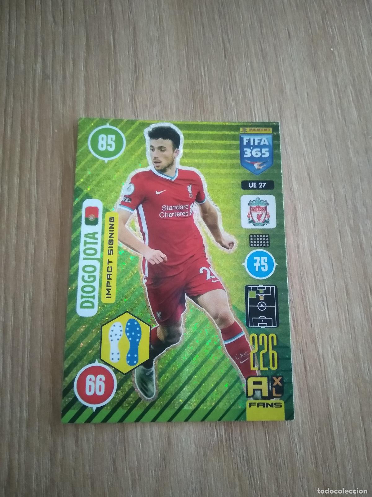 Cromos de F&uacute;tbol: UE 27 DIOGO JOTA LIVERPOOL CROMO FUTBOL PANINI ADRENALYN 20-21 FIFA 365 2020-2021