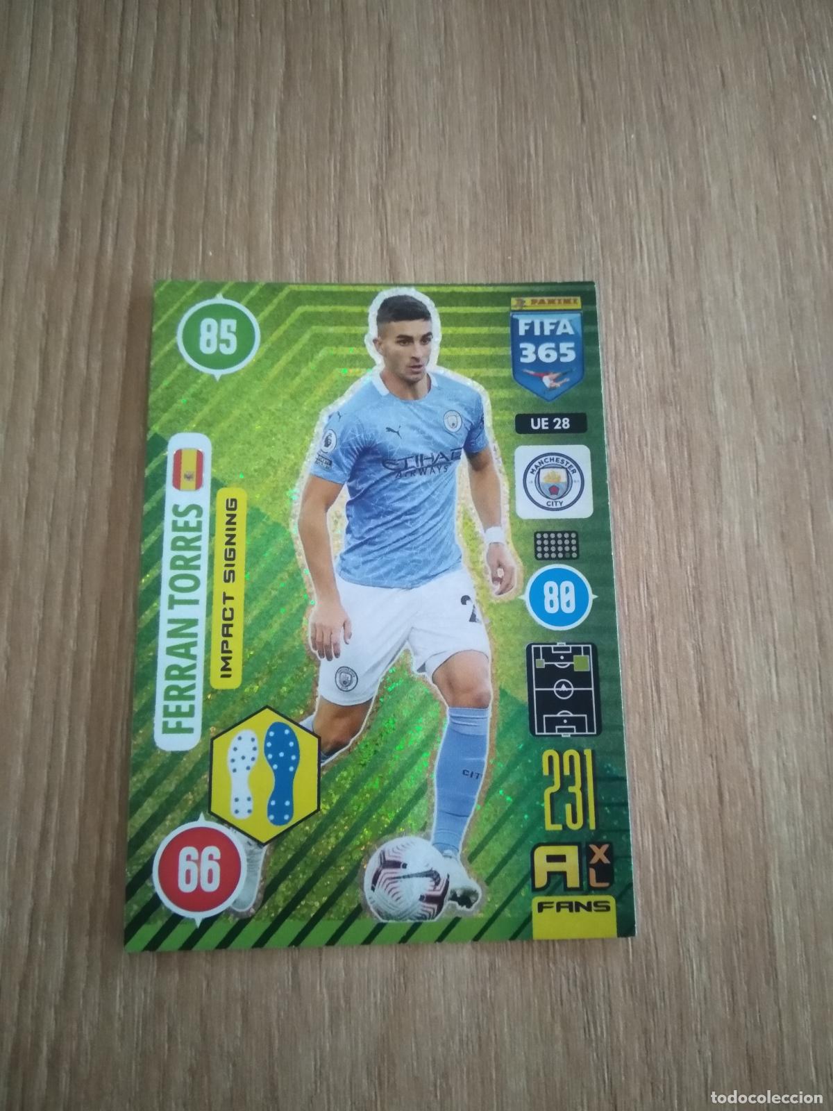 Cromos de F&uacute;tbol: UE 28 FERRAN TORRES MANCHESTER CITY CROMO FUTBOL PANINI ADRENALYN 20-21 FIFA 365 2020-2021