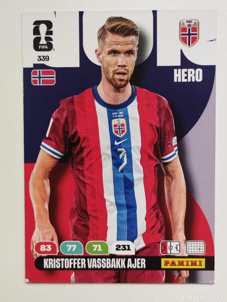 Cromos de F&uacute;tbol: CROMO CARD ADRENALYN MUNDIAL WORLD CUP 2026 HERO 339 KRISTOFFER VASSBAKK AJER NORUEGA