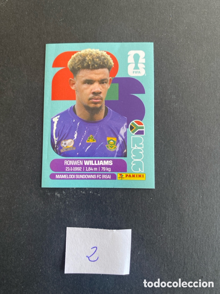 Cromos de F&uacute;tbol: Cromo Sud&aacute;frica Mundial 26 N* 2 nuevo