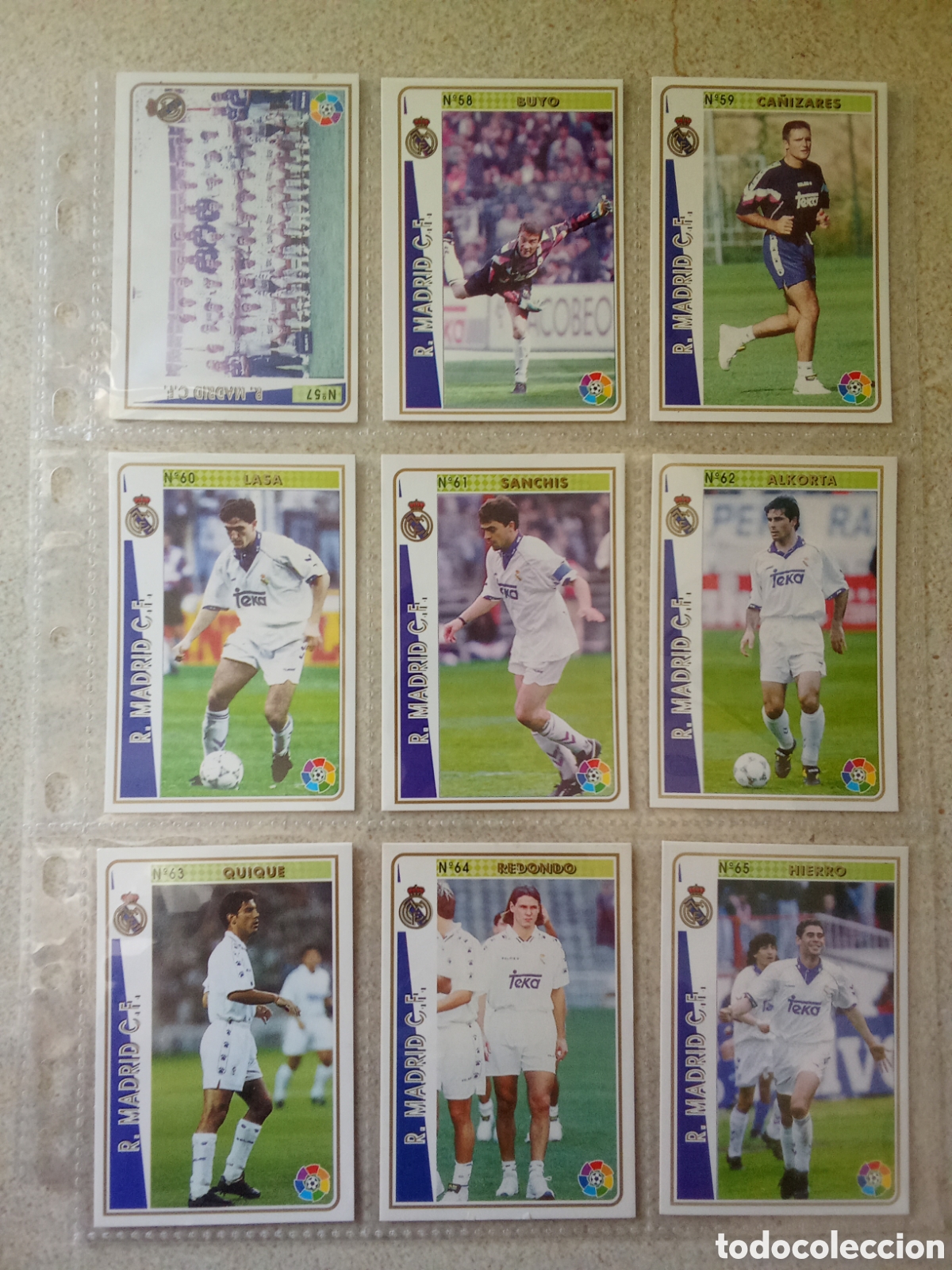 Cromos de F&uacute;tbol: 22 CROMOS DIFERENTES REAL MADRID MUNDICROMO 94-95 PLANTILLA COMPLETA CON RAUL
