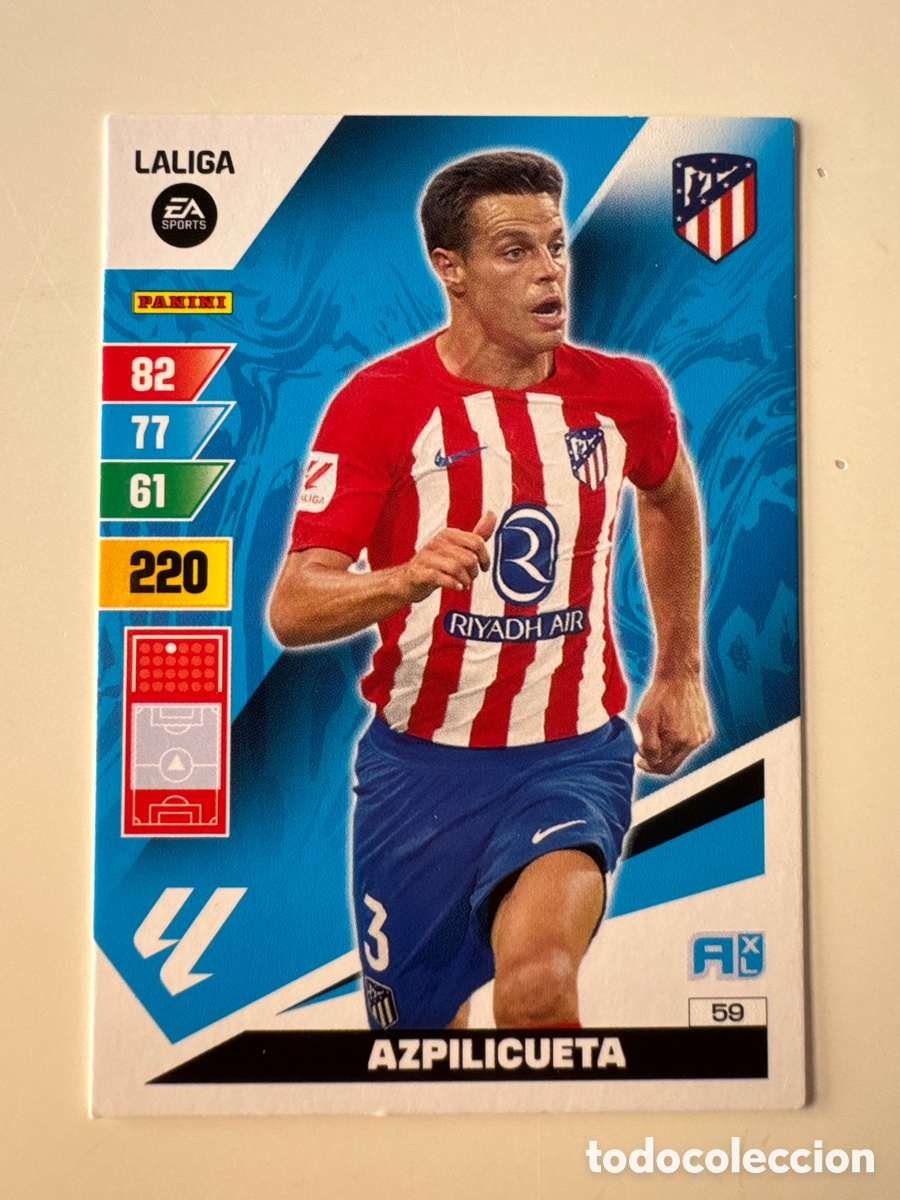 Cromos de F&uacute;tbol: PANINI ADRENALYN XL La Liga 2023 2024 23 24 C&eacute;sar Azpilicueta Atl&eacute;tico de Madrid N&ordm; 59